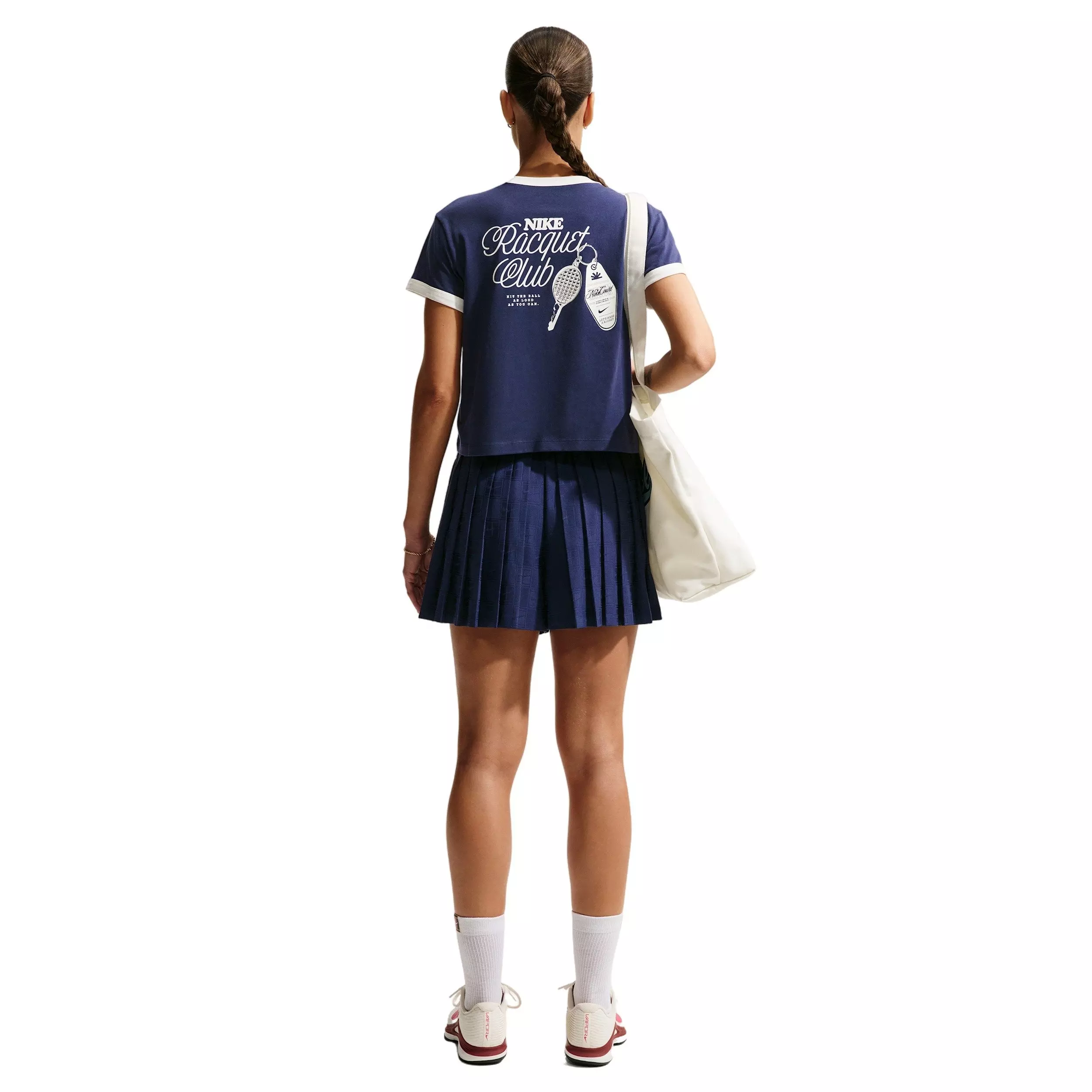 Nike Women's Heritage Short-Sleeve Racquet Ringer Tennis T-Shirt - Blue - BLUE