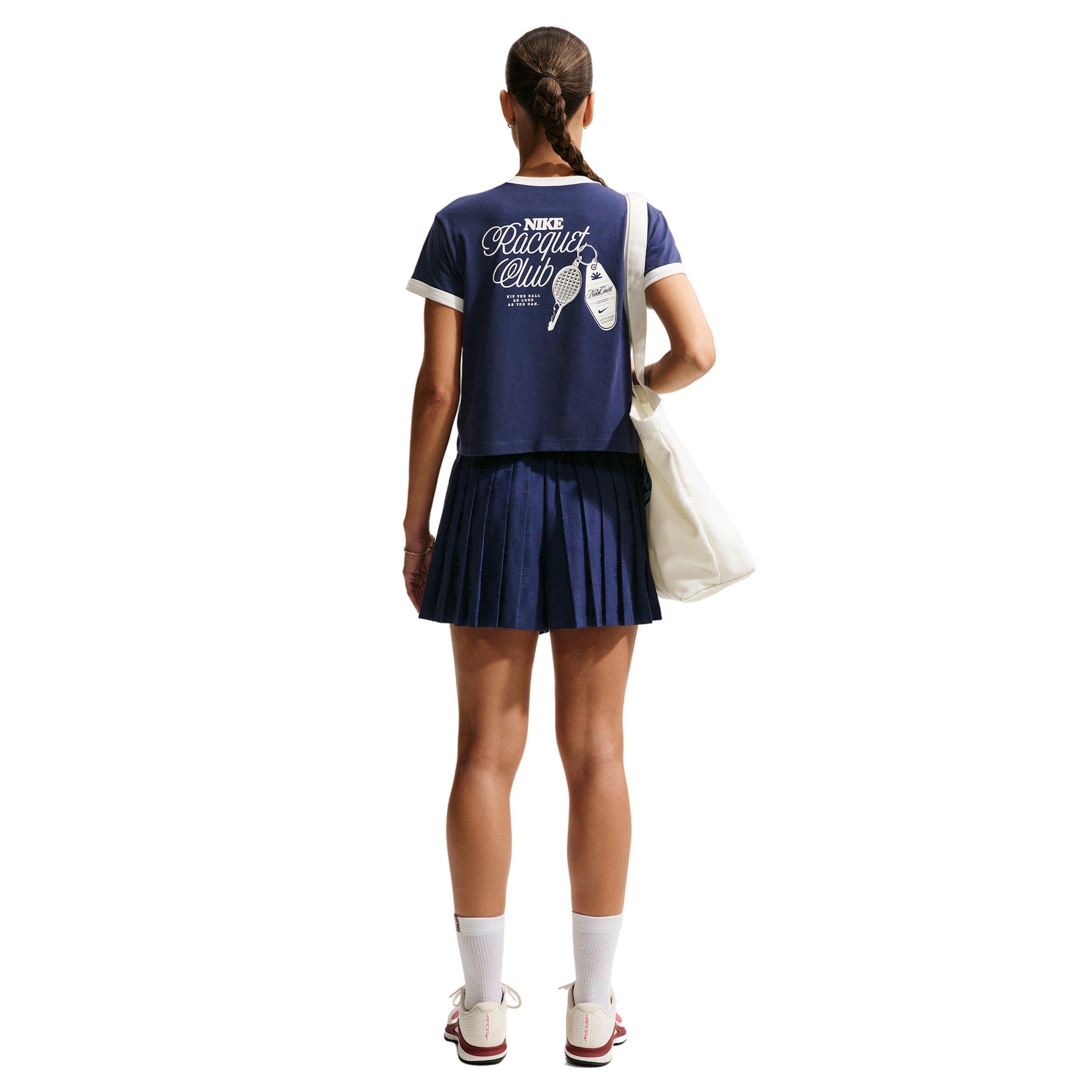 Nike Women's Heritage Short-Sleeve Racquet Ringer Tennis T-Shirt -Blue - BLUE Thumbnail View 5