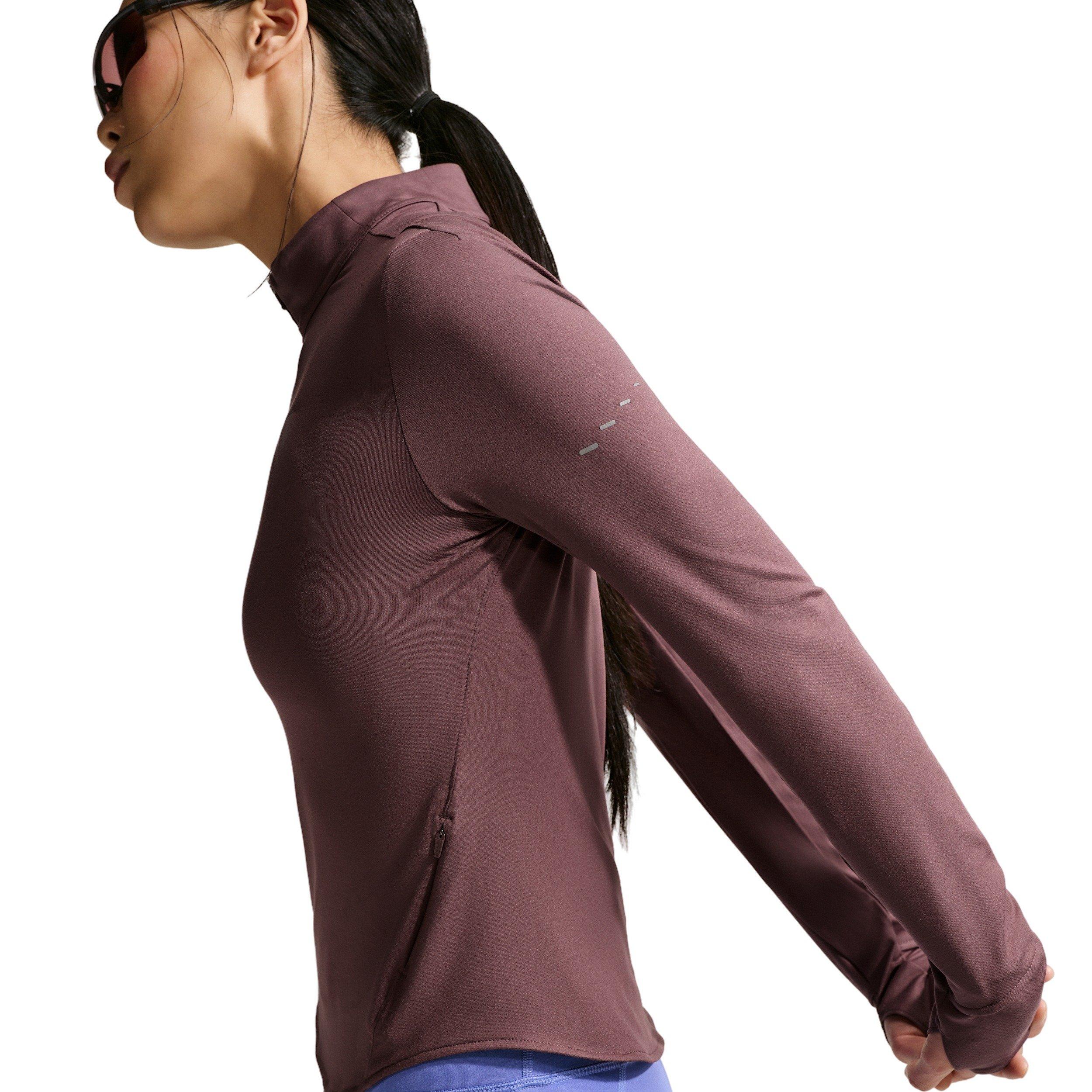 Nike Women's Swift Dri-FIT UV 1/4-Zip Running Top - Tattoo Purple - TATTOO PURPLE Thumbnail View 3
