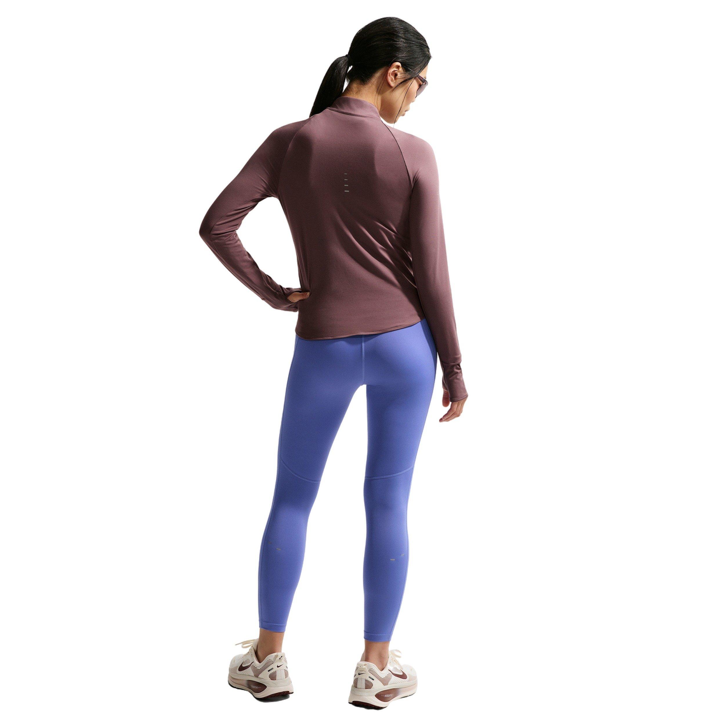 Nike Women's Swift Dri-FIT UV 1/4-Zip Running Top - Tattoo Purple - TATTOO PURPLE Thumbnail View 5