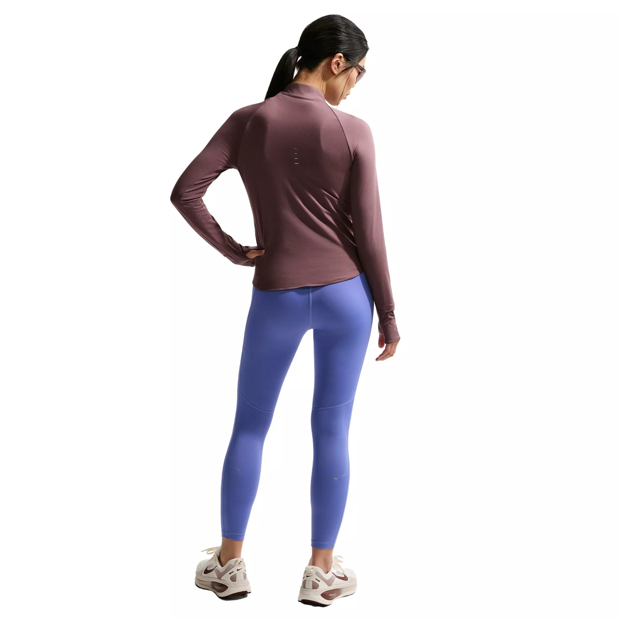 Nike Women's Swift Dri-FIT UV 1/4-Zip Running Top - Tattoo Purple - TATTOO PURPLE