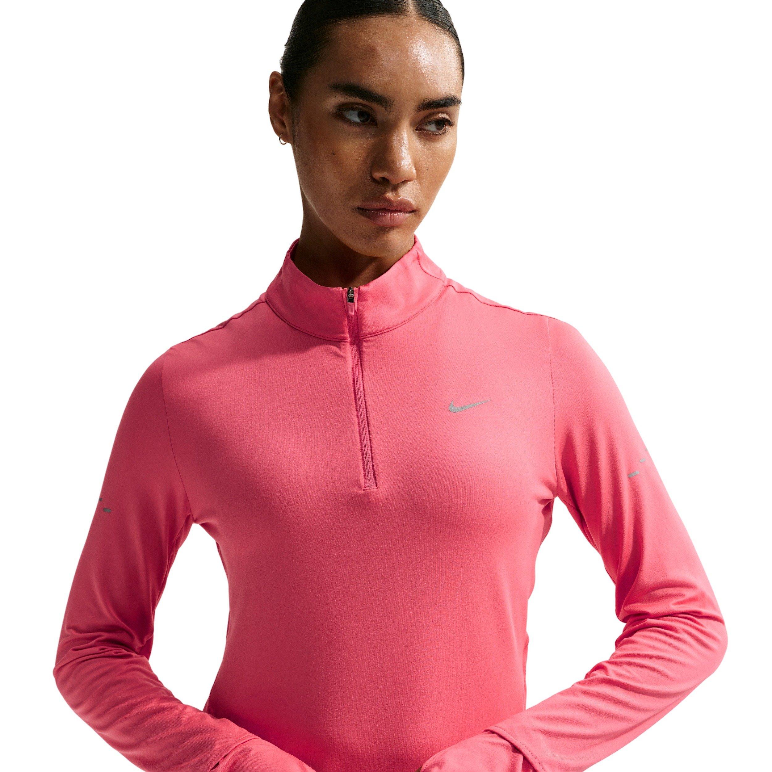 Nike Women's Swift Dri-FIT UV 1/4-Zip Running Top - Coral - CORAL Thumbnail View 1