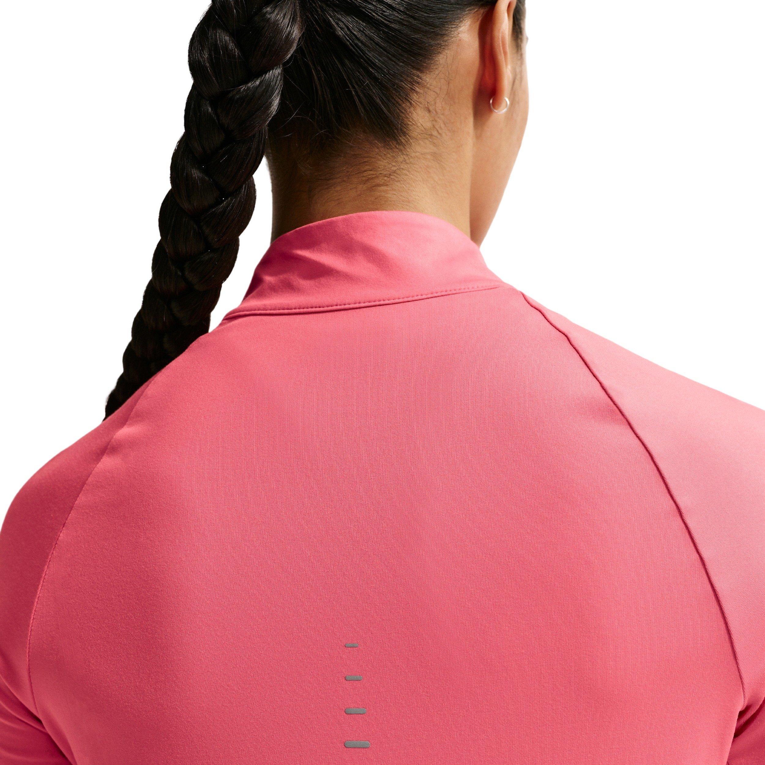 Nike Women's Swift Dri-FIT UV 1/4-Zip Running Top -Coral - CORAL Thumbnail View 2