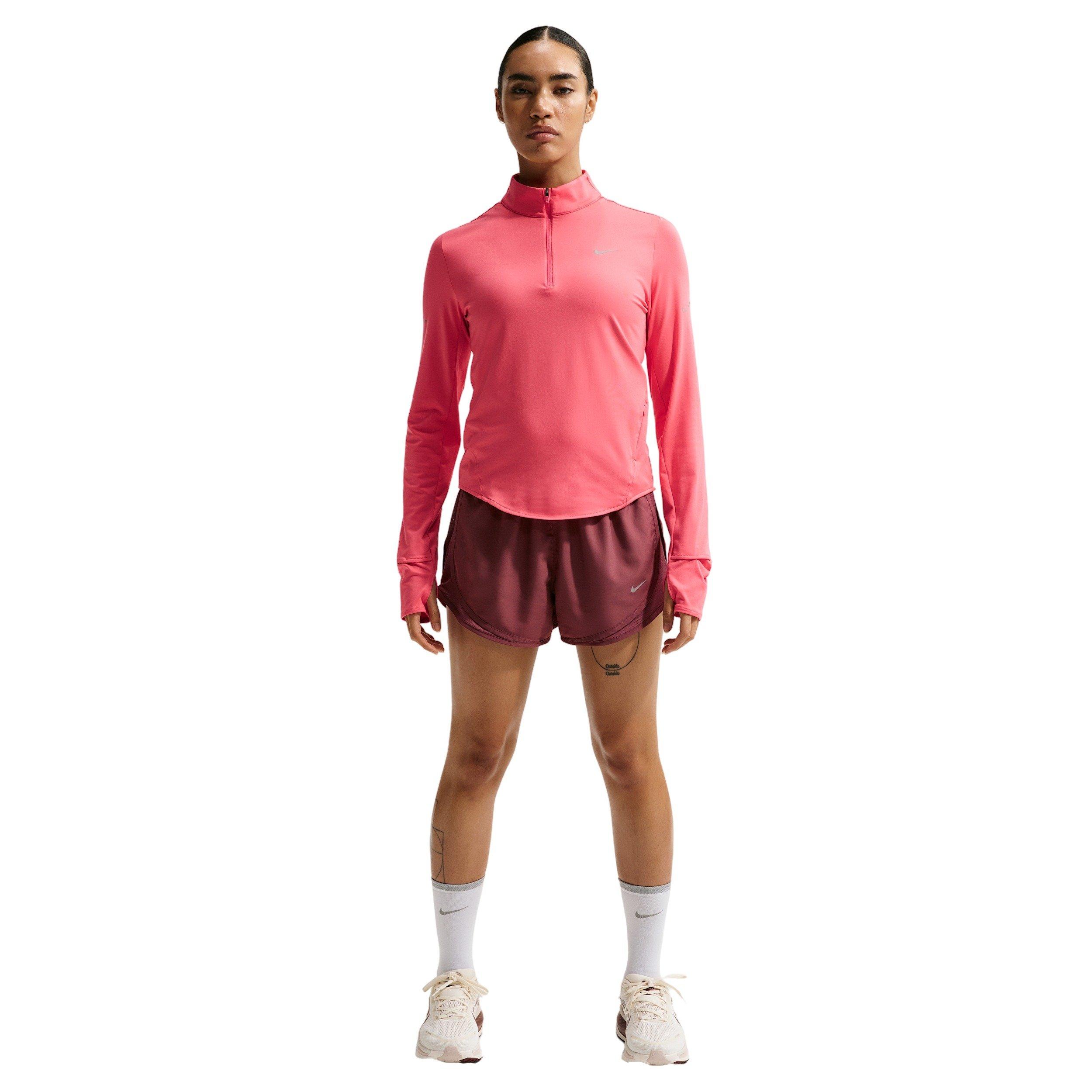 Nike Women's Swift Dri-FIT UV 1/4-Zip Running Top - Coral - CORAL Thumbnail View 4