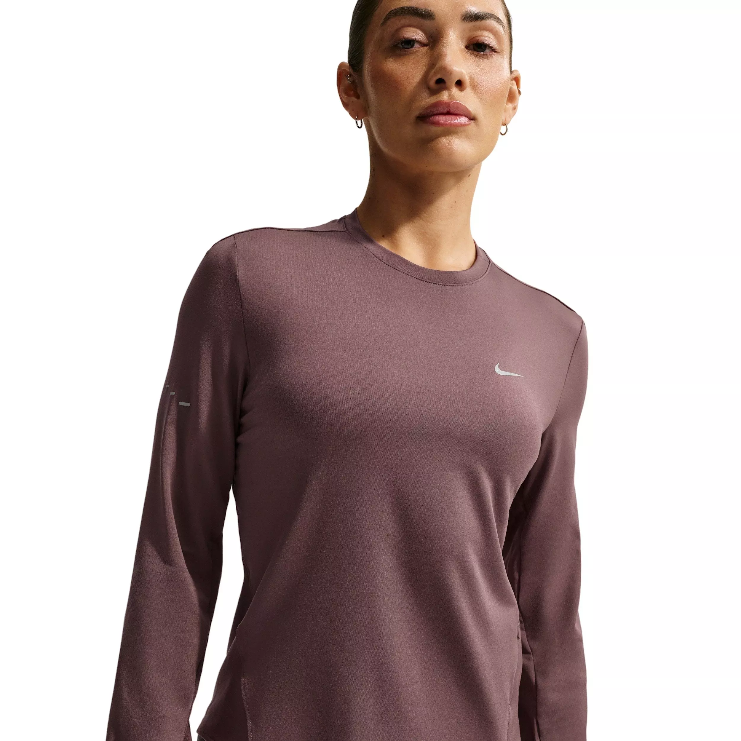 Nike Women's Swift Dri-FIT UV Long-Sleeve Crew-Neck Running Top - Tattoo Purple - TATTOO PURPLE