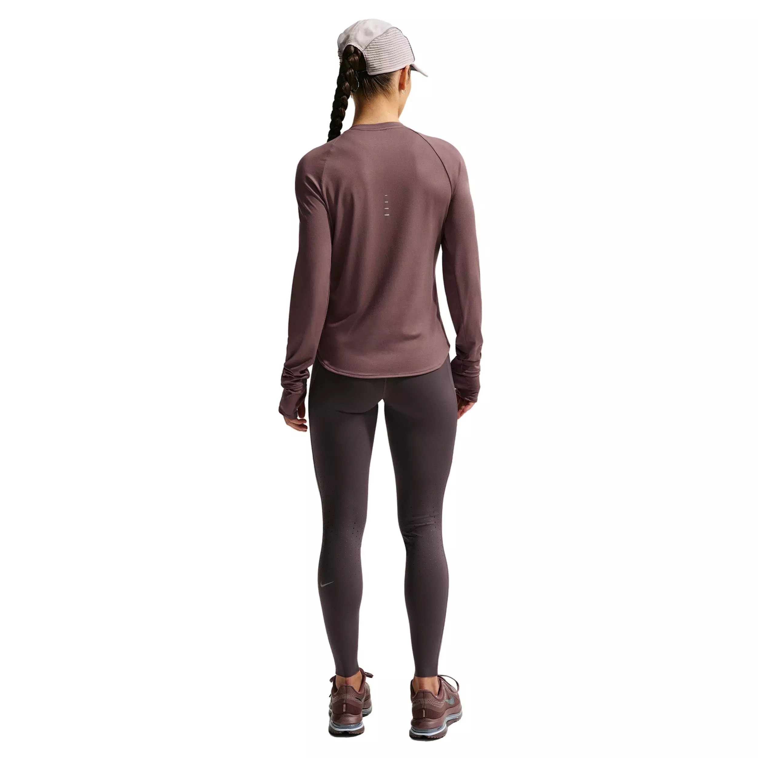 Nike Women's Swift Dri-FIT UV Long-Sleeve Crew-Neck Running Top -Tattoo Purple - TATTOO PURPLE