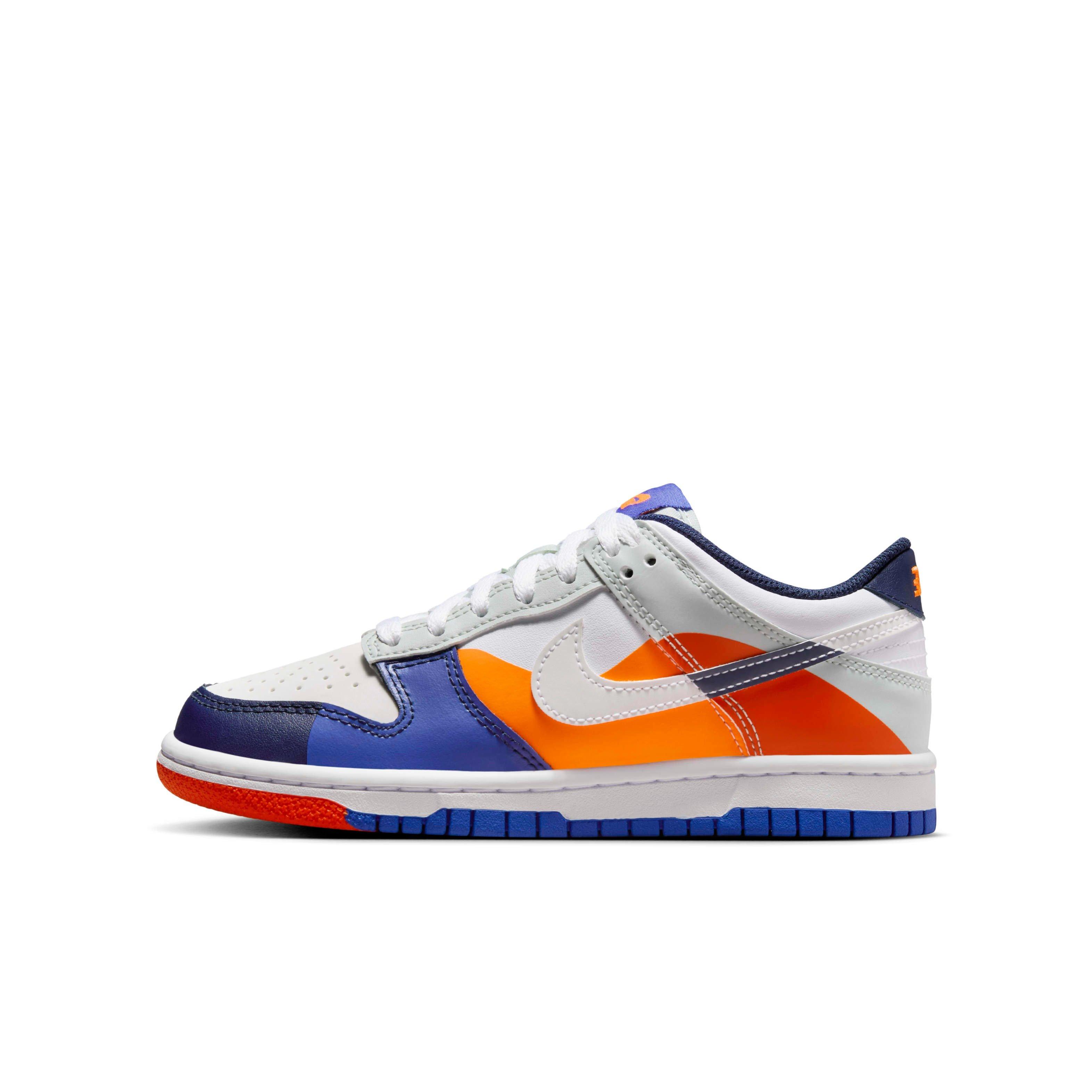 Nike Dunk Low SE Grade School Boys' "White/Light Silver/Midnight Navy" Shoe