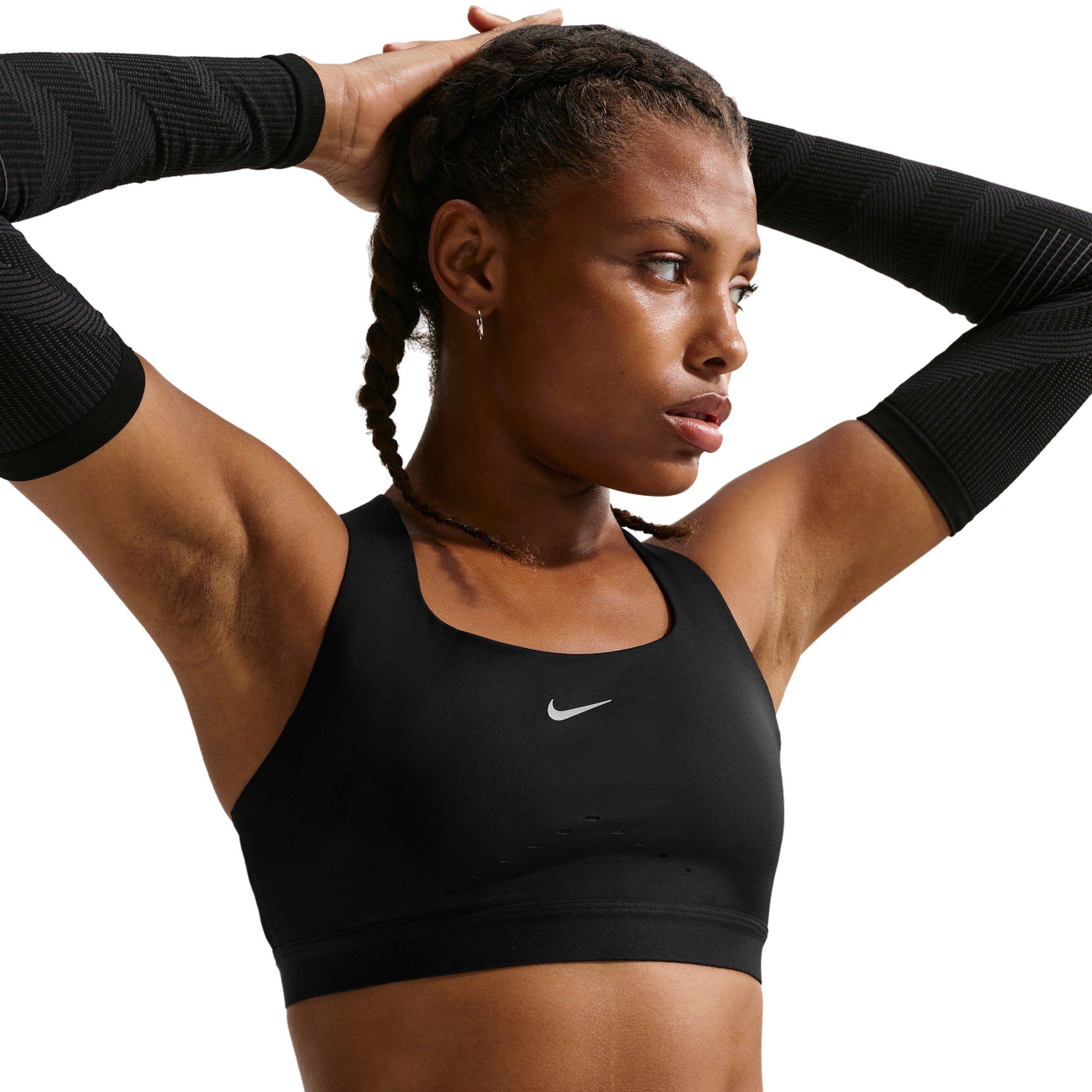 Nike Women's Swift High-Support Lightly Lined Sports Bra - Black - BLACK Thumbnail View 1