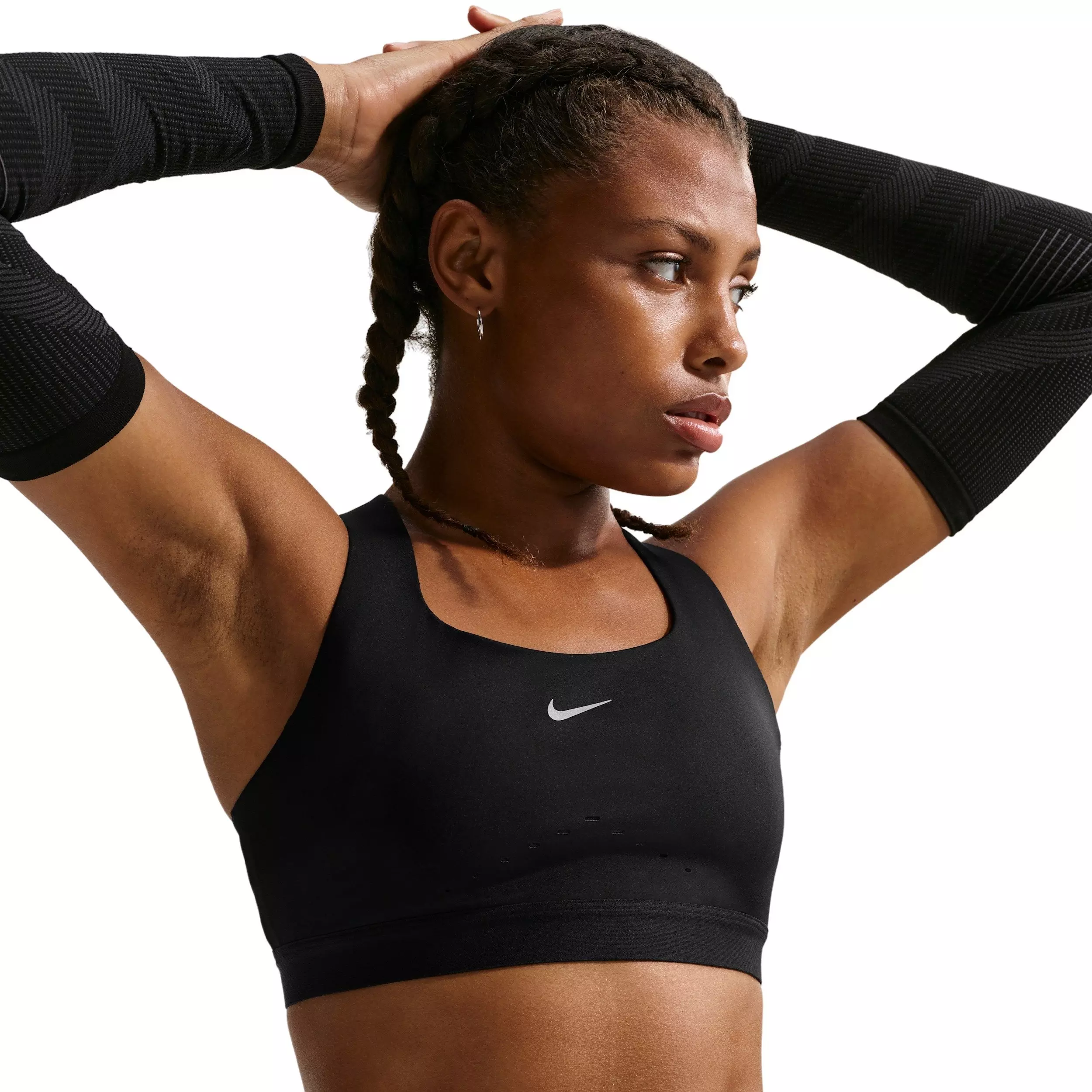 Nike Women's Swift High-Support Lightly Lined Sports Bra - Black - BLACK
