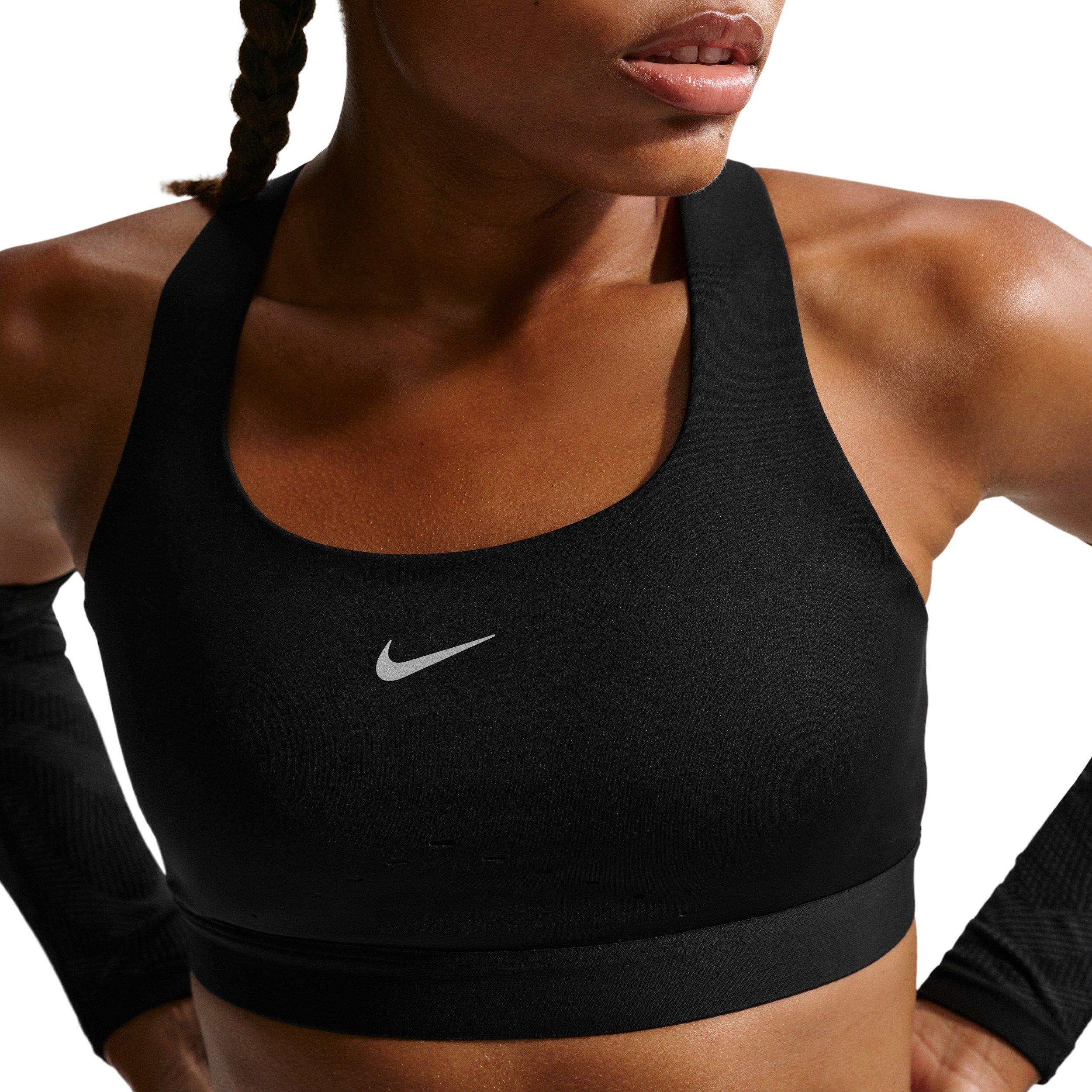 Nike Women's Swift High-Support Lightly Lined Sports Bra - Black - BLACK Thumbnail View 3