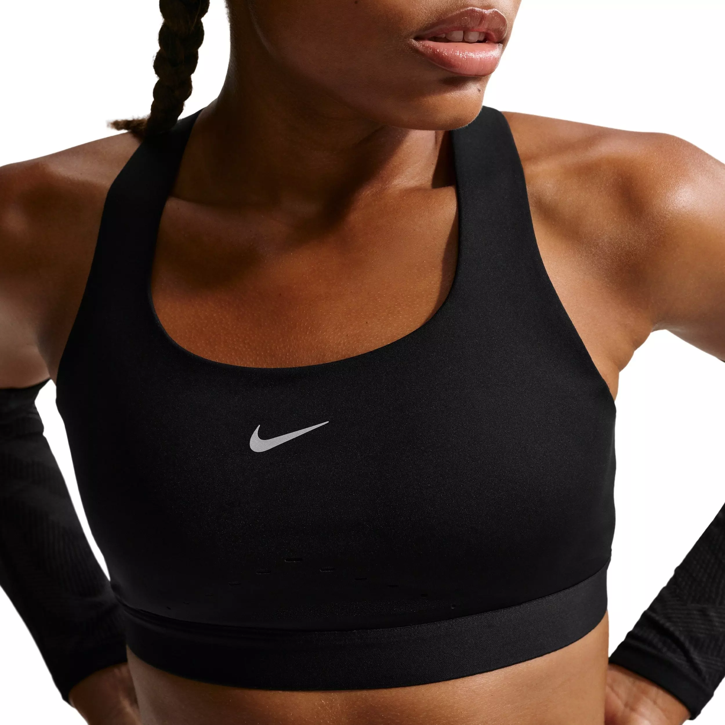Nike Women's Swift High-Support Lightly Lined Sports Bra - Black - BLACK