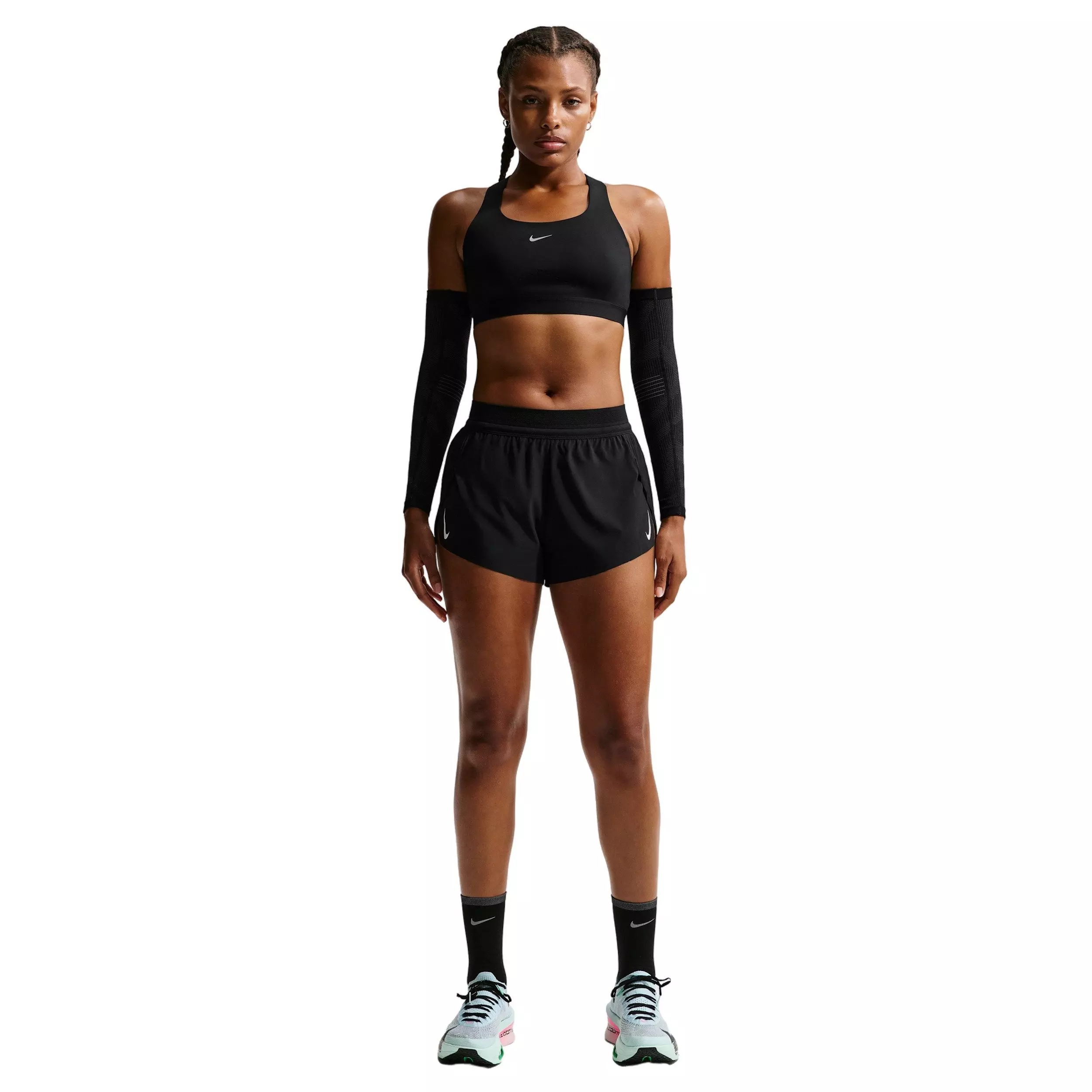 Nike Women's Swift High-Support Lightly Lined Sports Bra -Black - BLACK