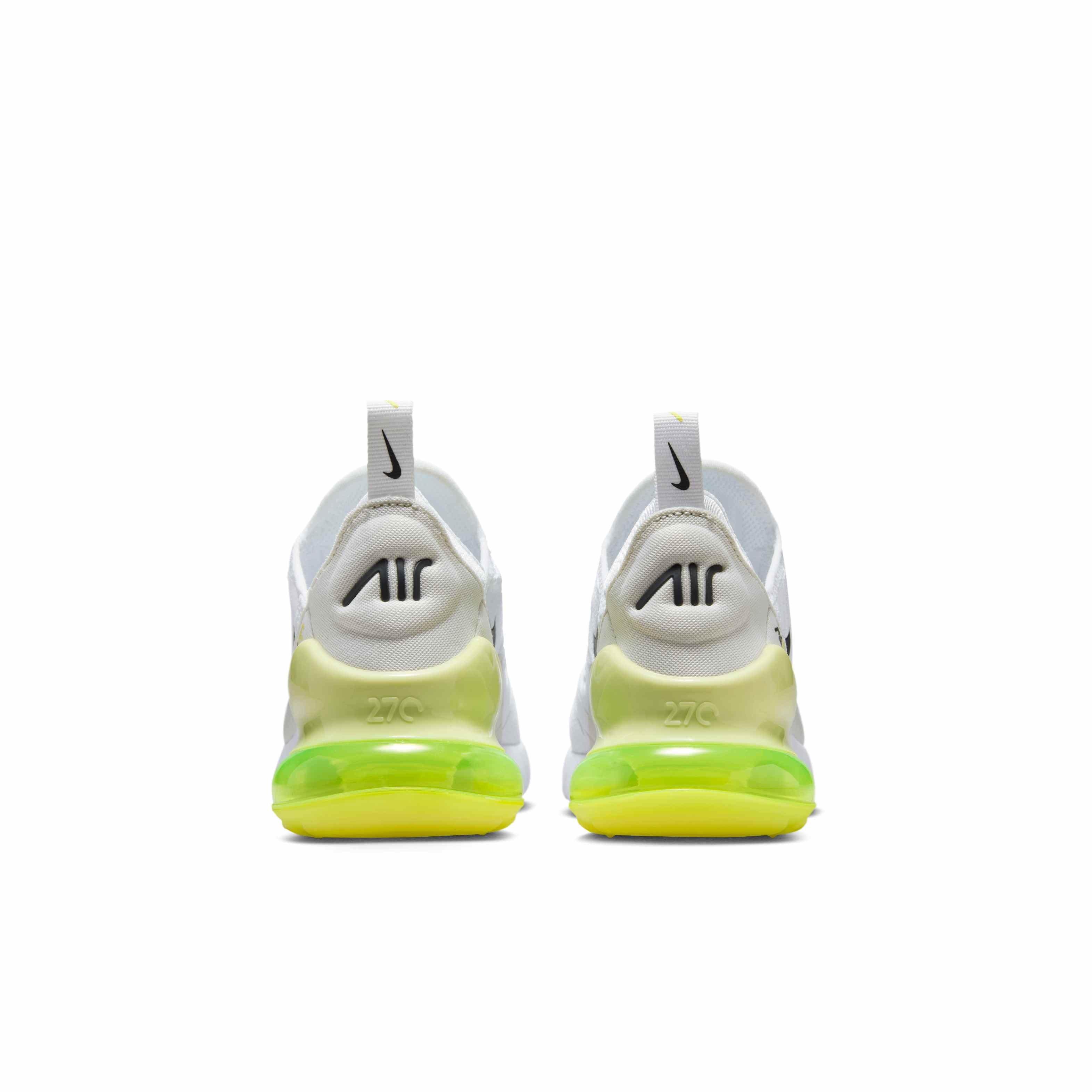 Nike Air Max 270 Grade School Boys' "White/Limelight/Vast Grey/Anthracite" Shoe