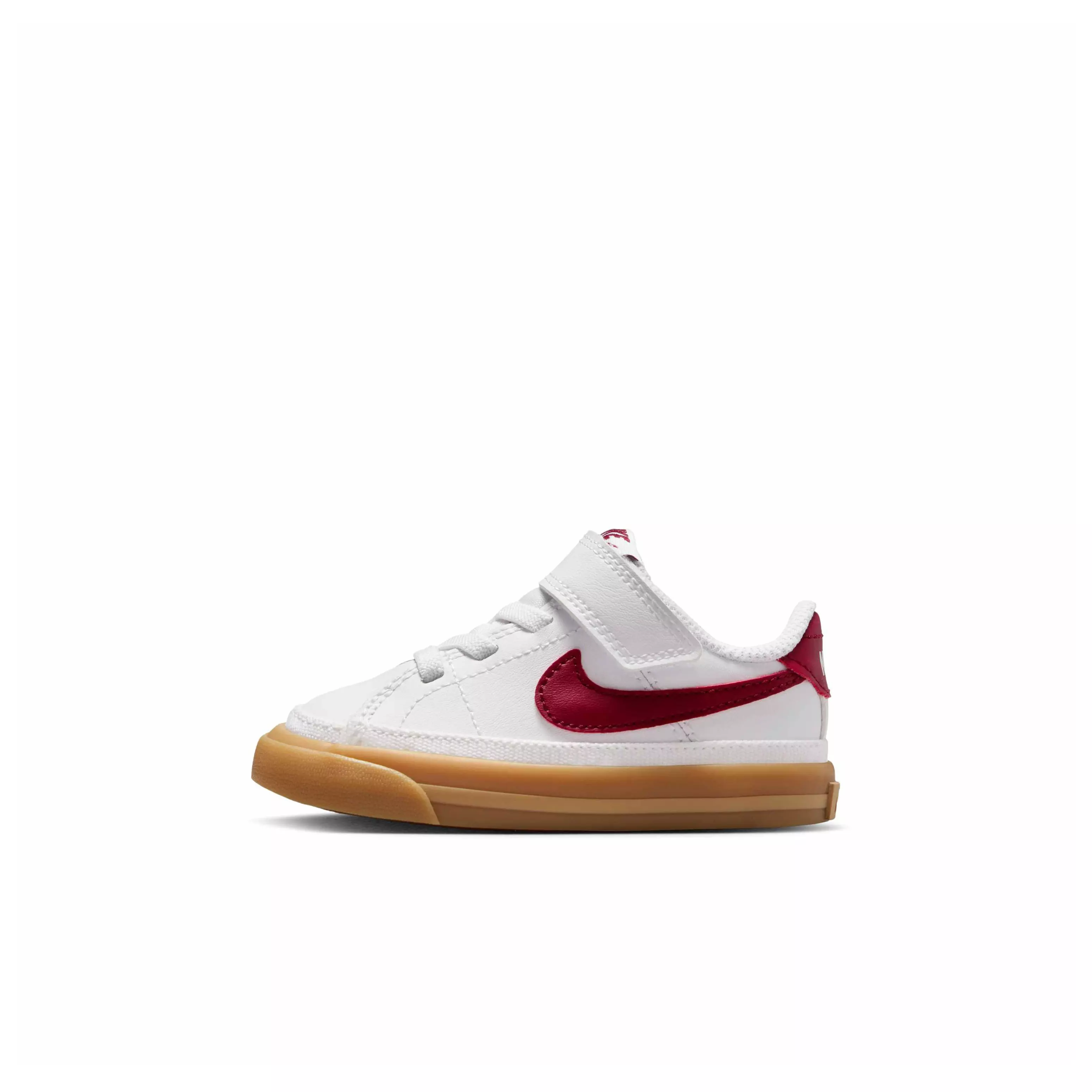 Nike Court Legacy "White/Gum Yellow/Team Red" Infant Girls' Shoe - WHITE/GUM/RED