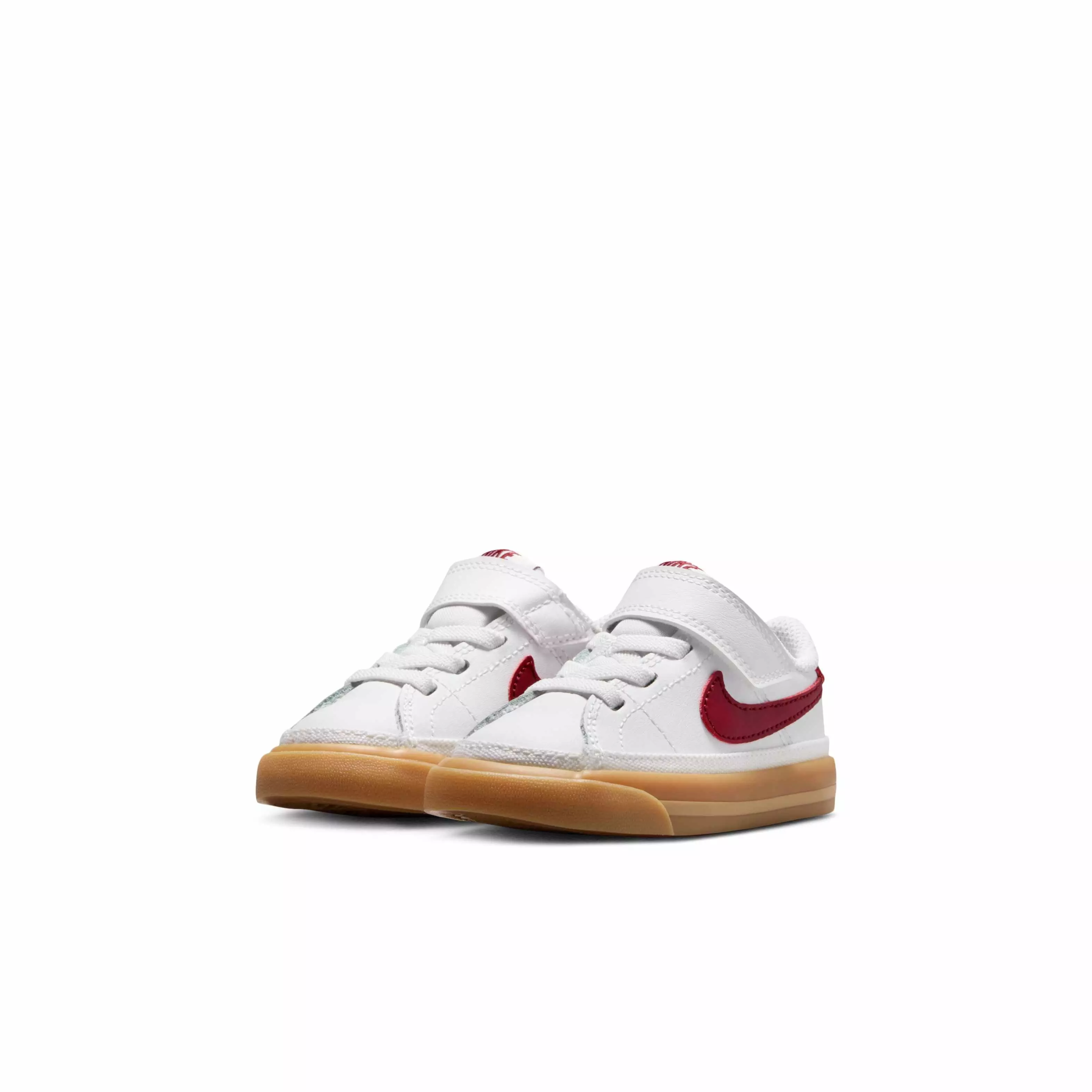 Nike Court Legacy "White/Gum Yellow/Team Red" Infant Girls' Shoe - WHITE/GUM/RED