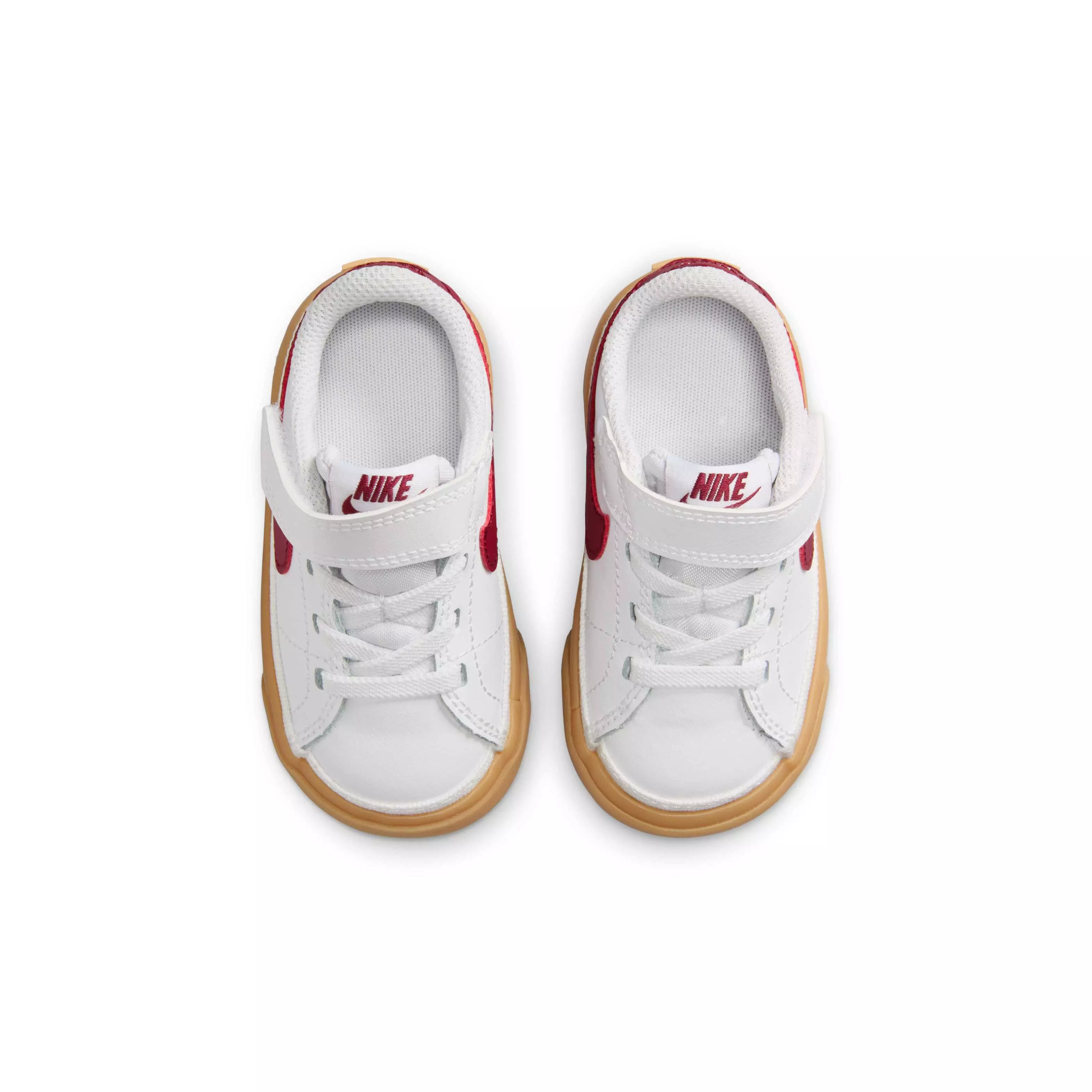 Nike Court Legacy "White/Gum Yellow/Team Red" Infant Girls' Shoe - WHITE/GUM/RED