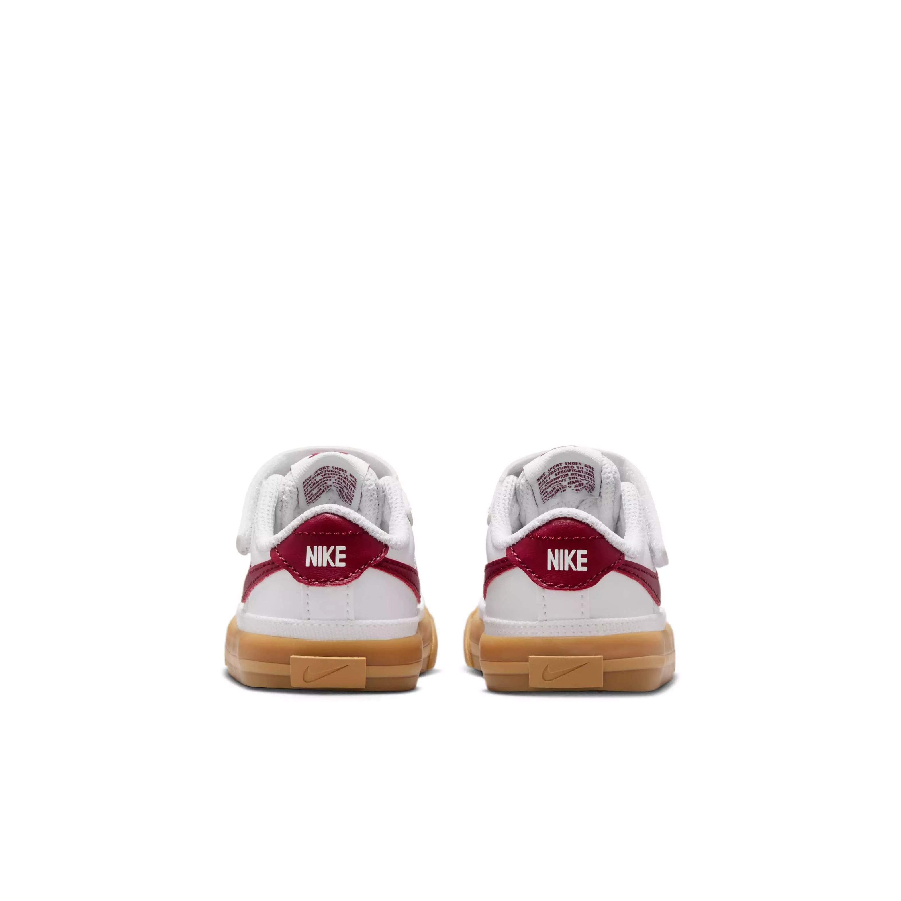 Nike Court Legacy "White/Gum Yellow/Team Red" Infant Girls' Shoe - WHITE/GUM/RED