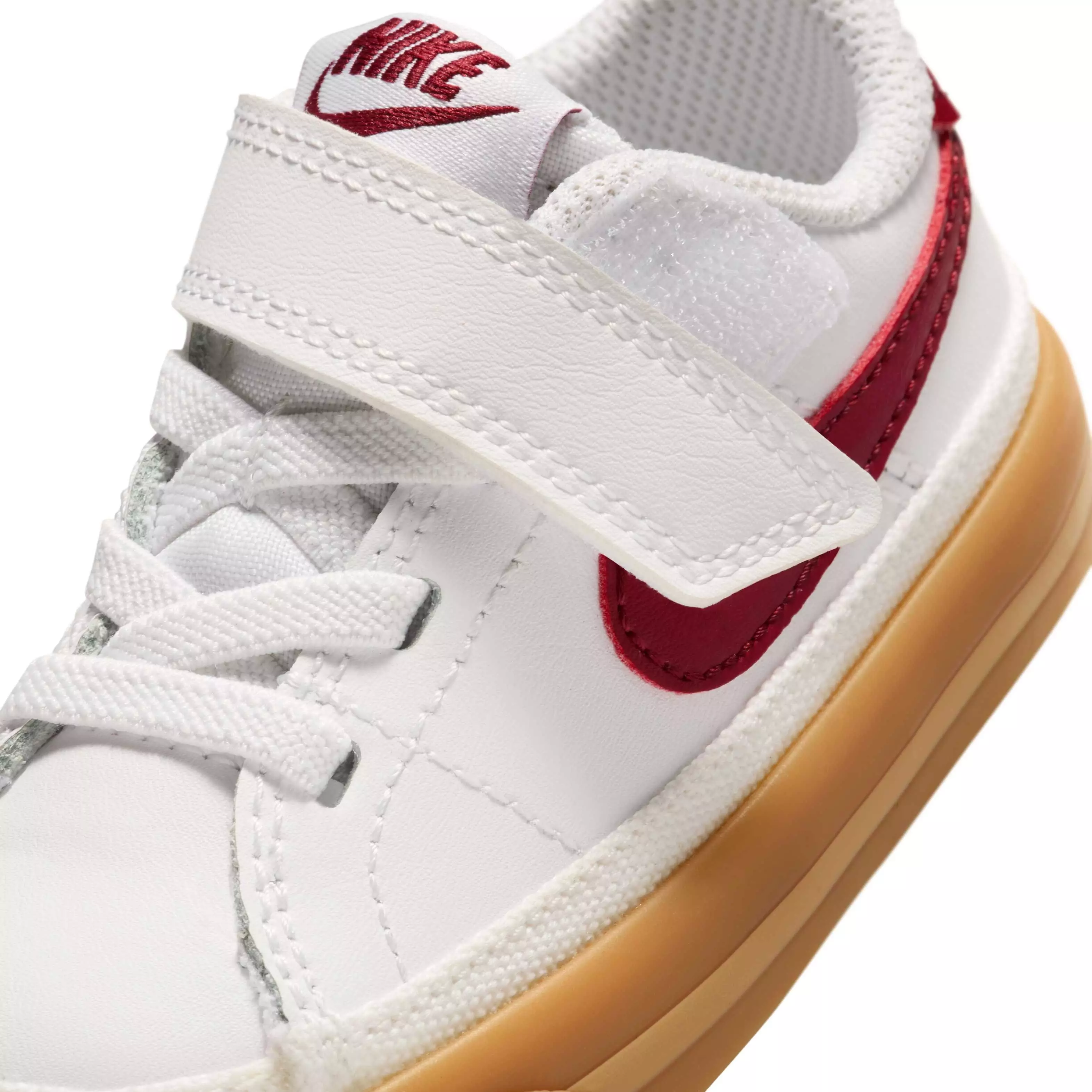 Nike Court Legacy "White/Gum Yellow/Team Red" Infant Girls' Shoe - WHITE/GUM/RED