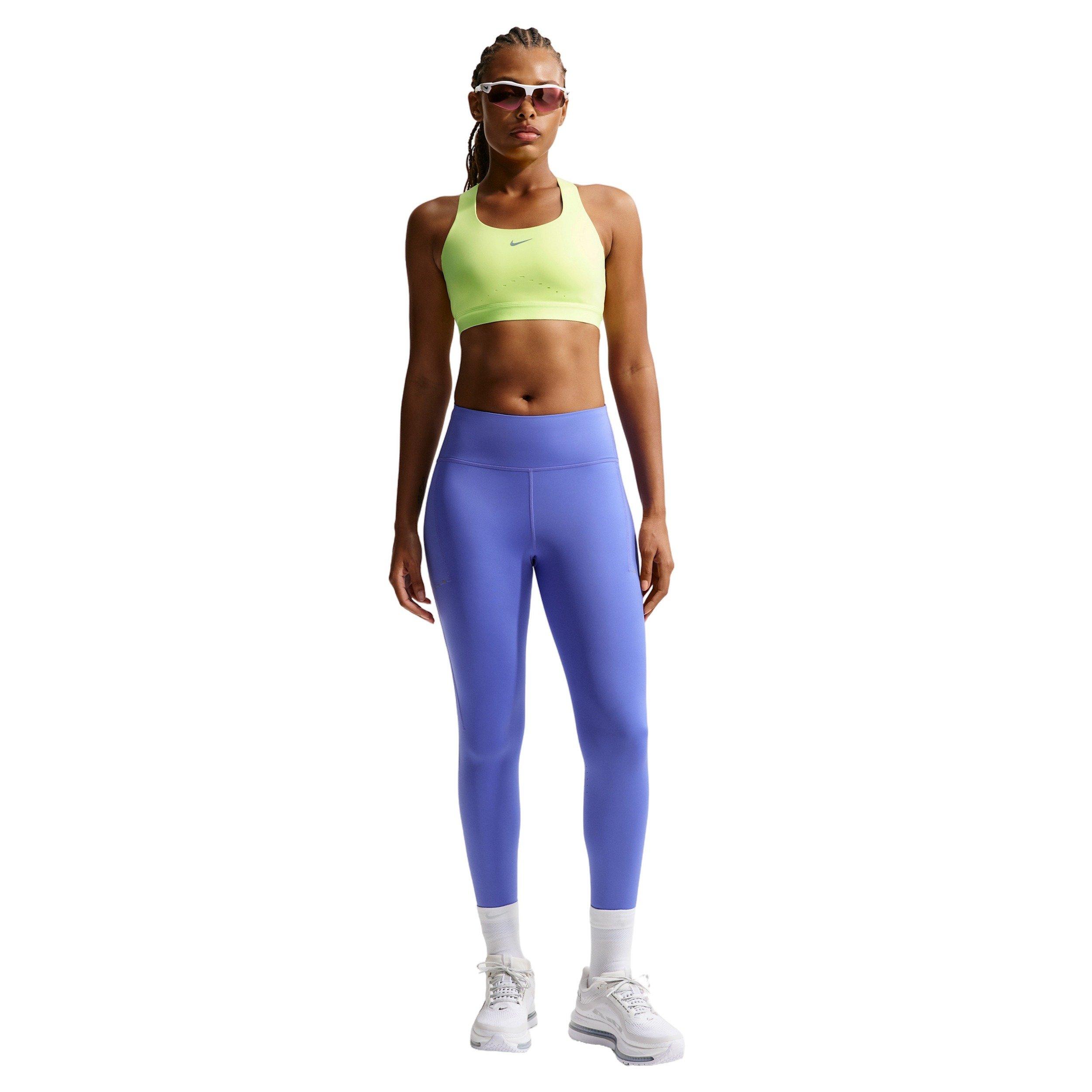 Nike Women's Swift High-Support Lightly Lined Sports Bra -Yellow - YELLOW Thumbnail View 4