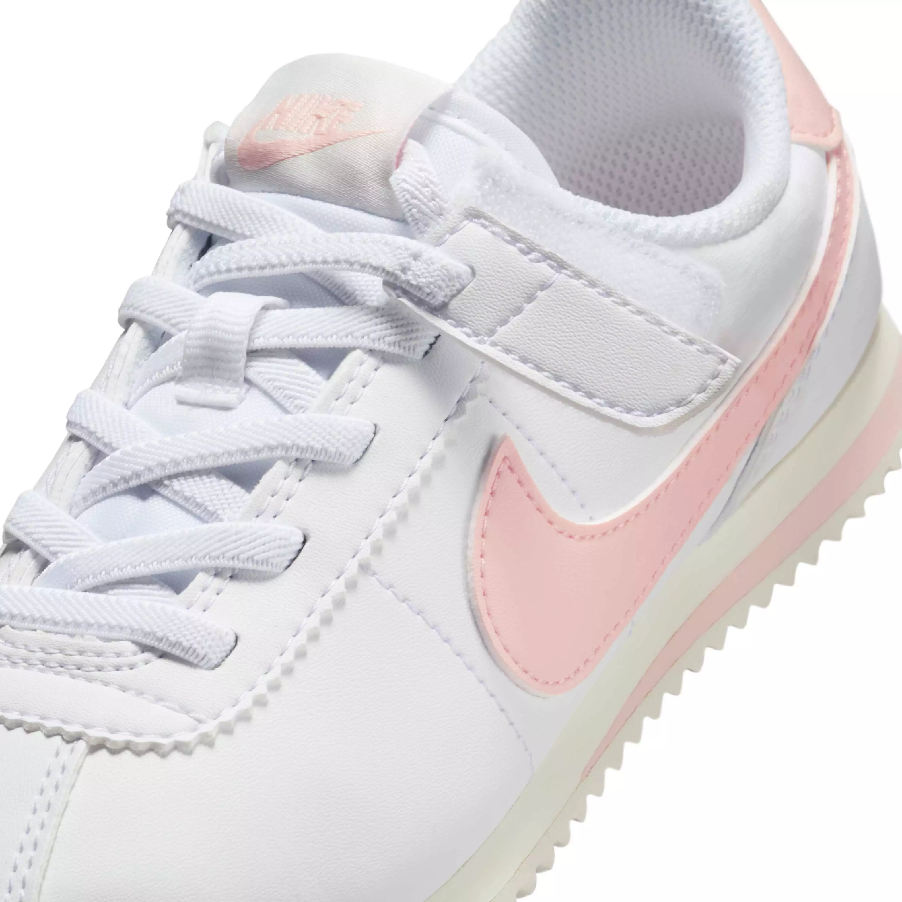 Nike Cortez EasyOn "White/Sail/Echo Pink" Preschool Girls' Shoe - WHITE/SAIL/PINK