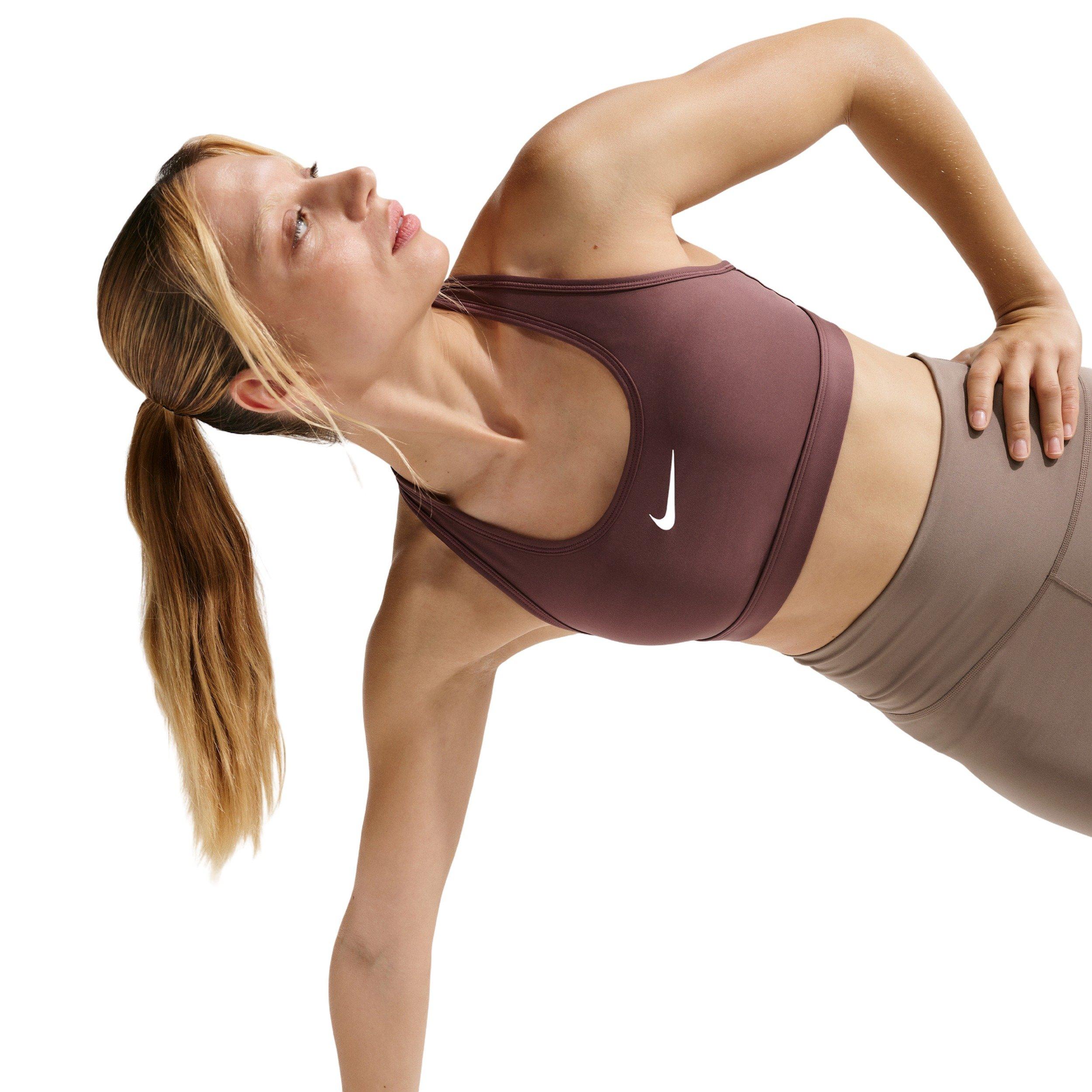 Nike Women's Swoosh Medium Support Padded Sports Bra -Tattoo Purple - TATTOO PURPLE Thumbnail View 3