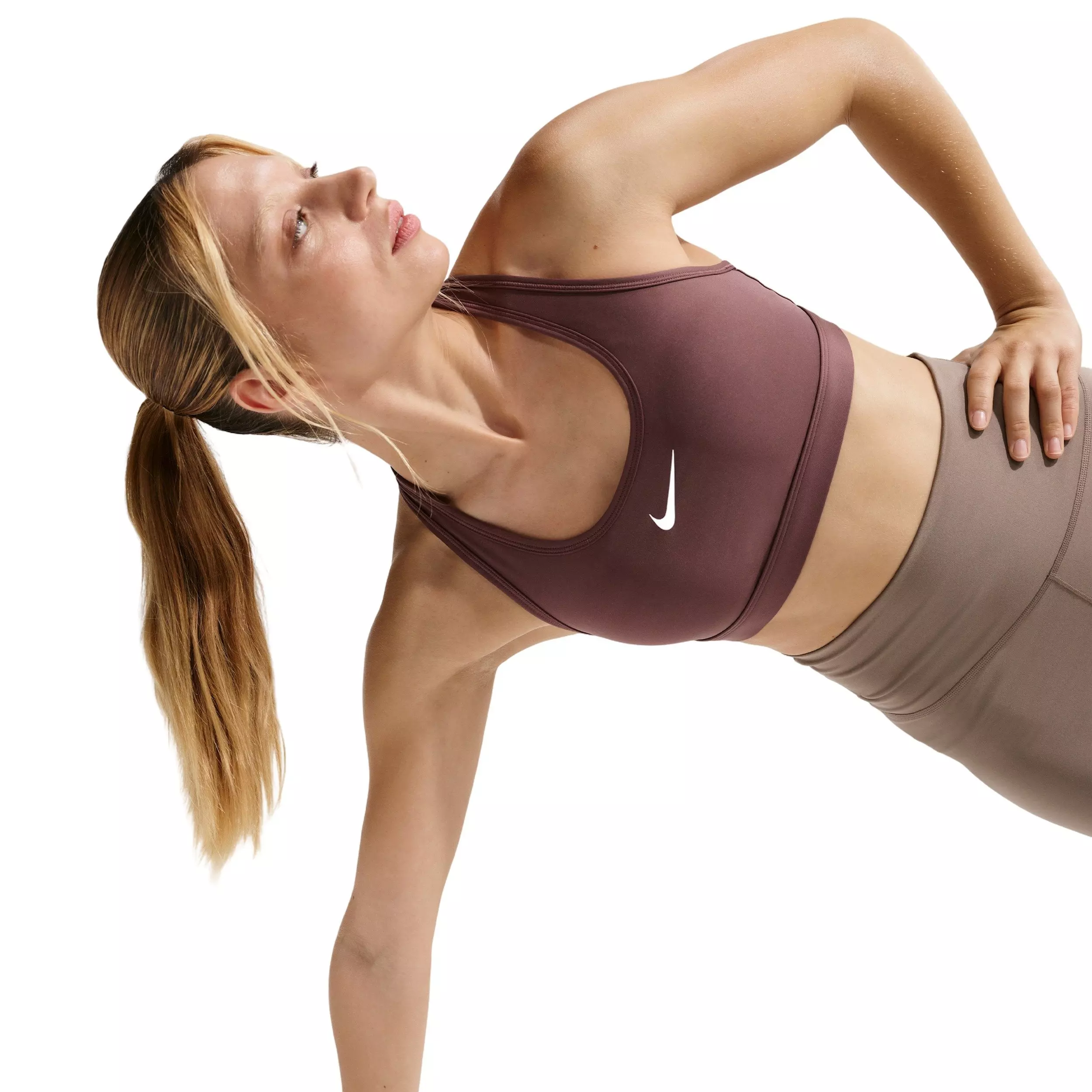 Nike Women's Swoosh Medium Support Padded Sports Bra -Tattoo Purple - TATTOO PURPLE