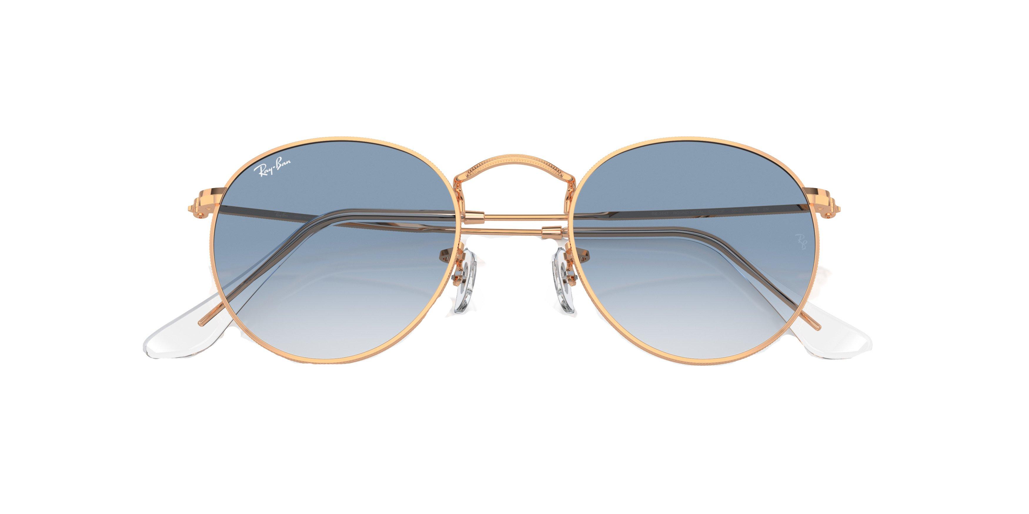 Ray-Ban Round Metal Antiqued Sunglasses - GOLD Thumbnail View 6