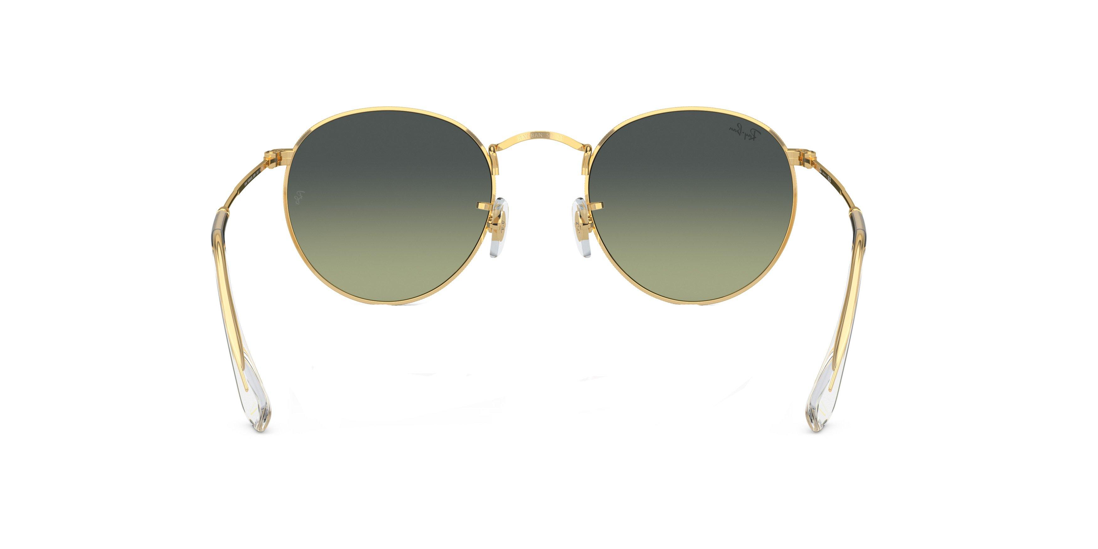 Ray-Ban Round Metal Antiqued Sunglasses - GOLD/GREEN Thumbnail View 2