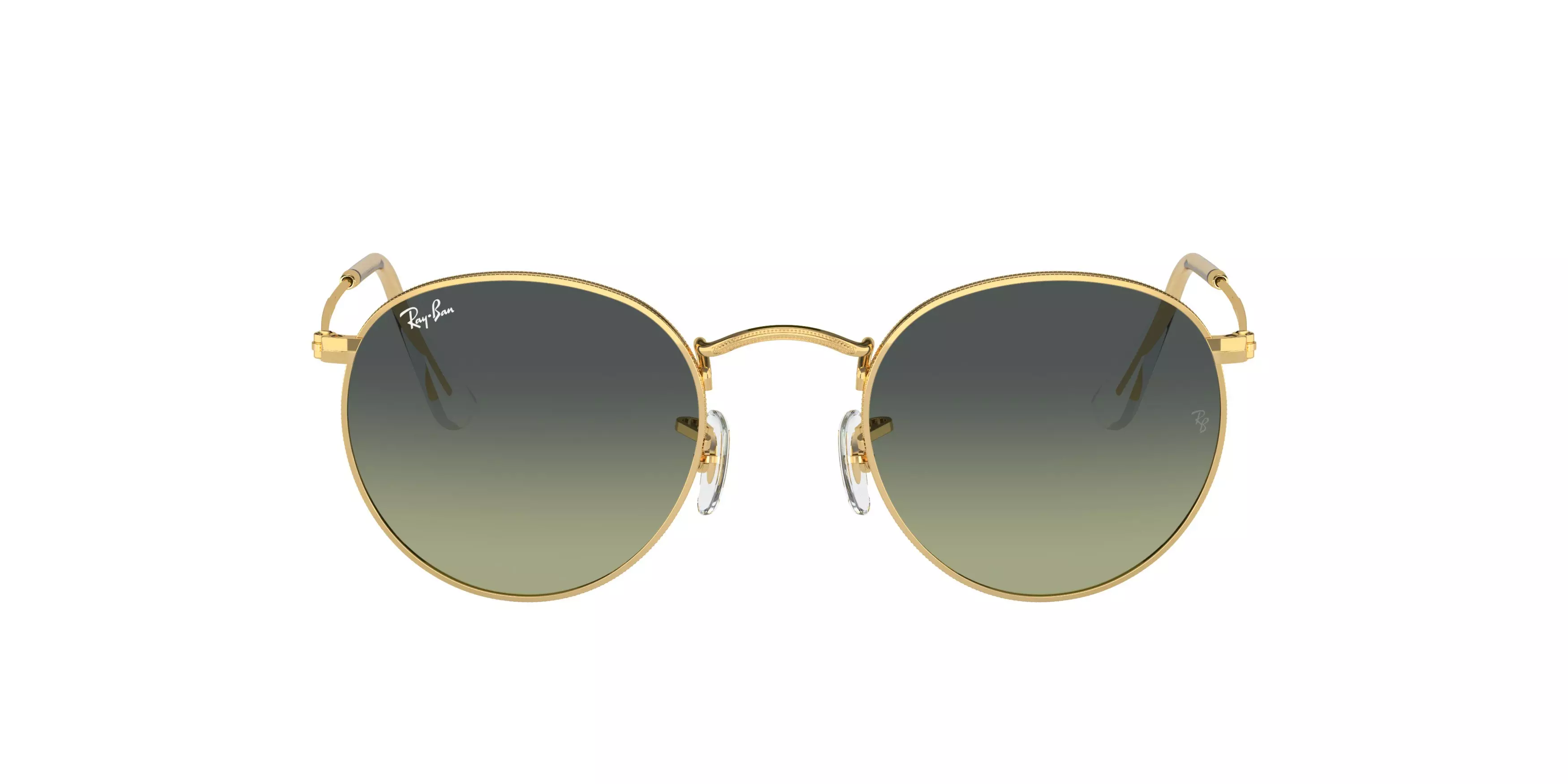 Ray-Ban Round Metal Antiqued Sunglasses - GOLD/GREEN