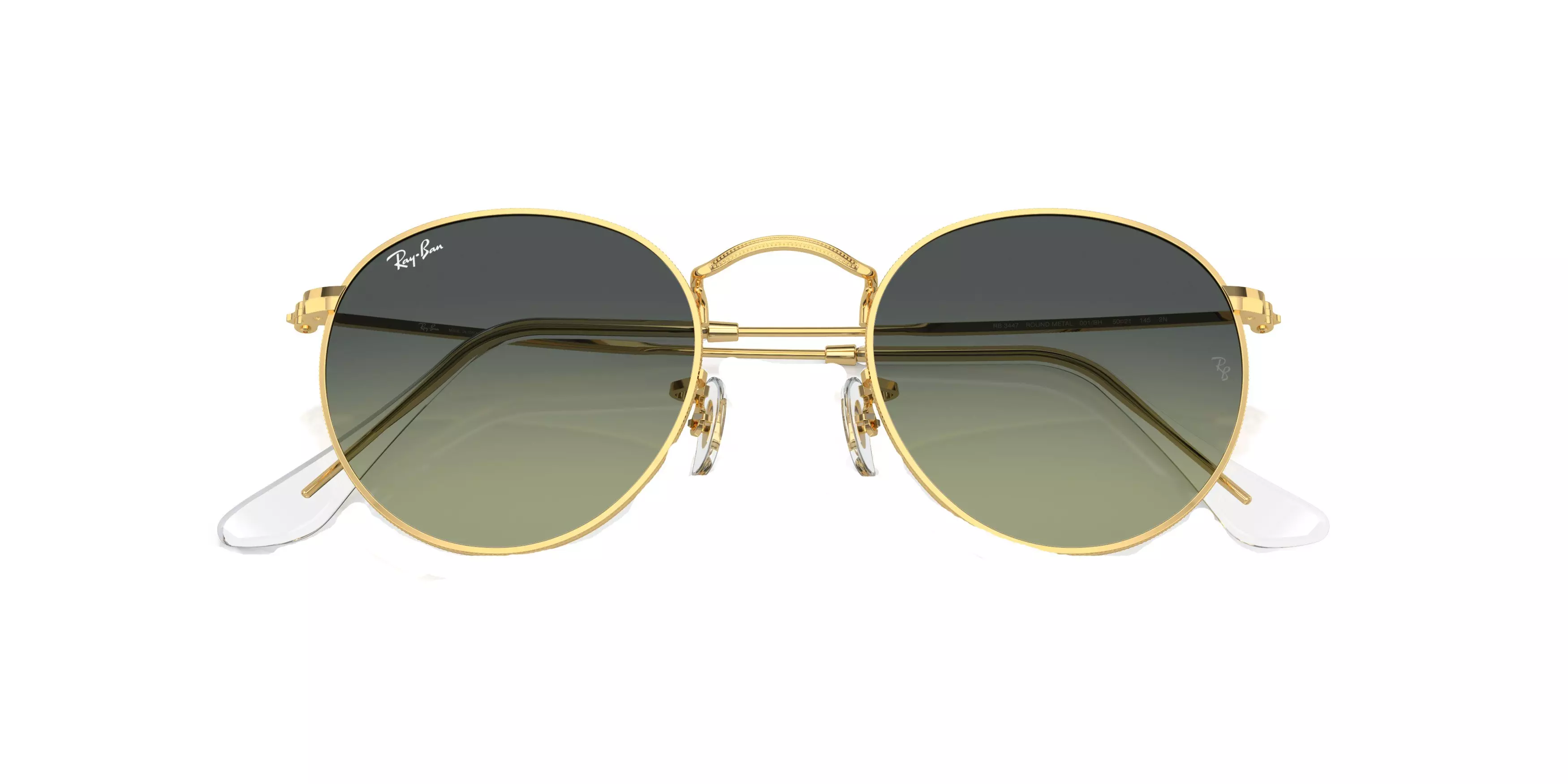 Ray-Ban Round Metal Antiqued Sunglasses - GOLD/GREEN