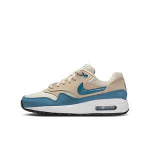Nike Air Max 1 "Soft Pearl/Smokey Blue/Black/Light Khaki" Grade School Boys' Shoe