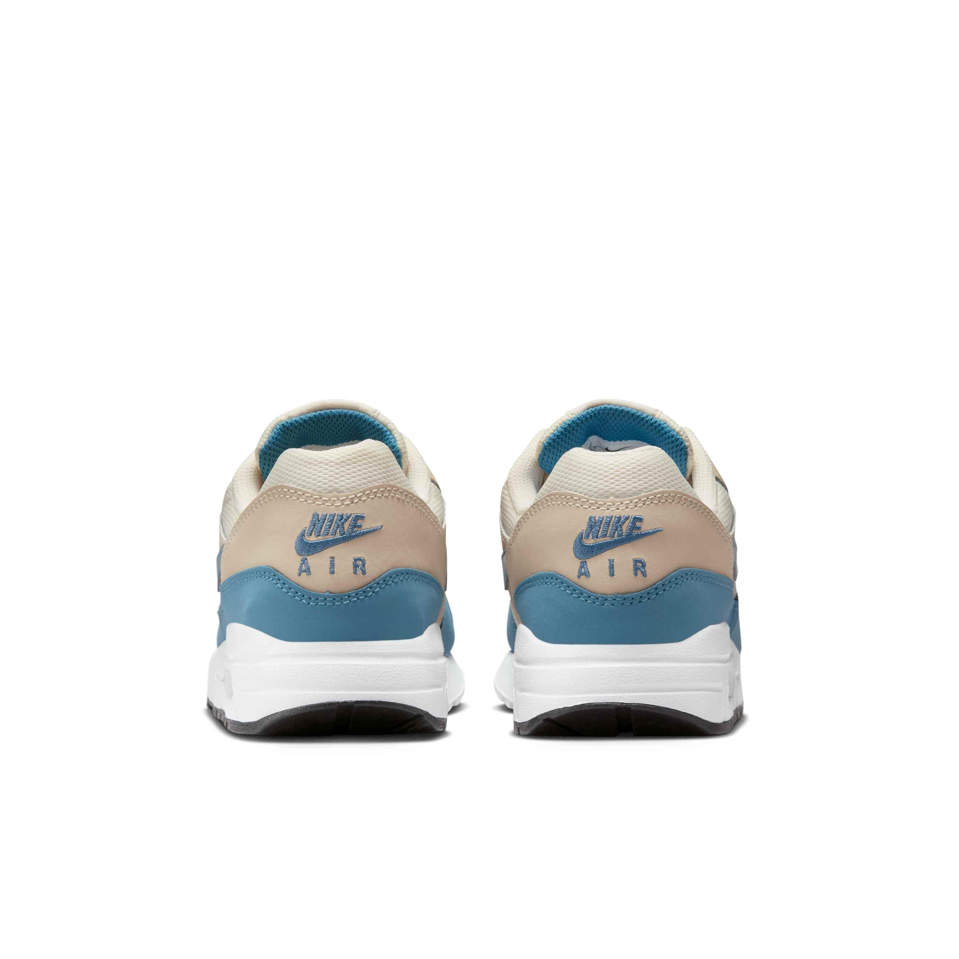 Nike Air Max 1 Grade School Boys' "Soft Pearl/Smokey Blue/Black/Light Khaki" Shoe