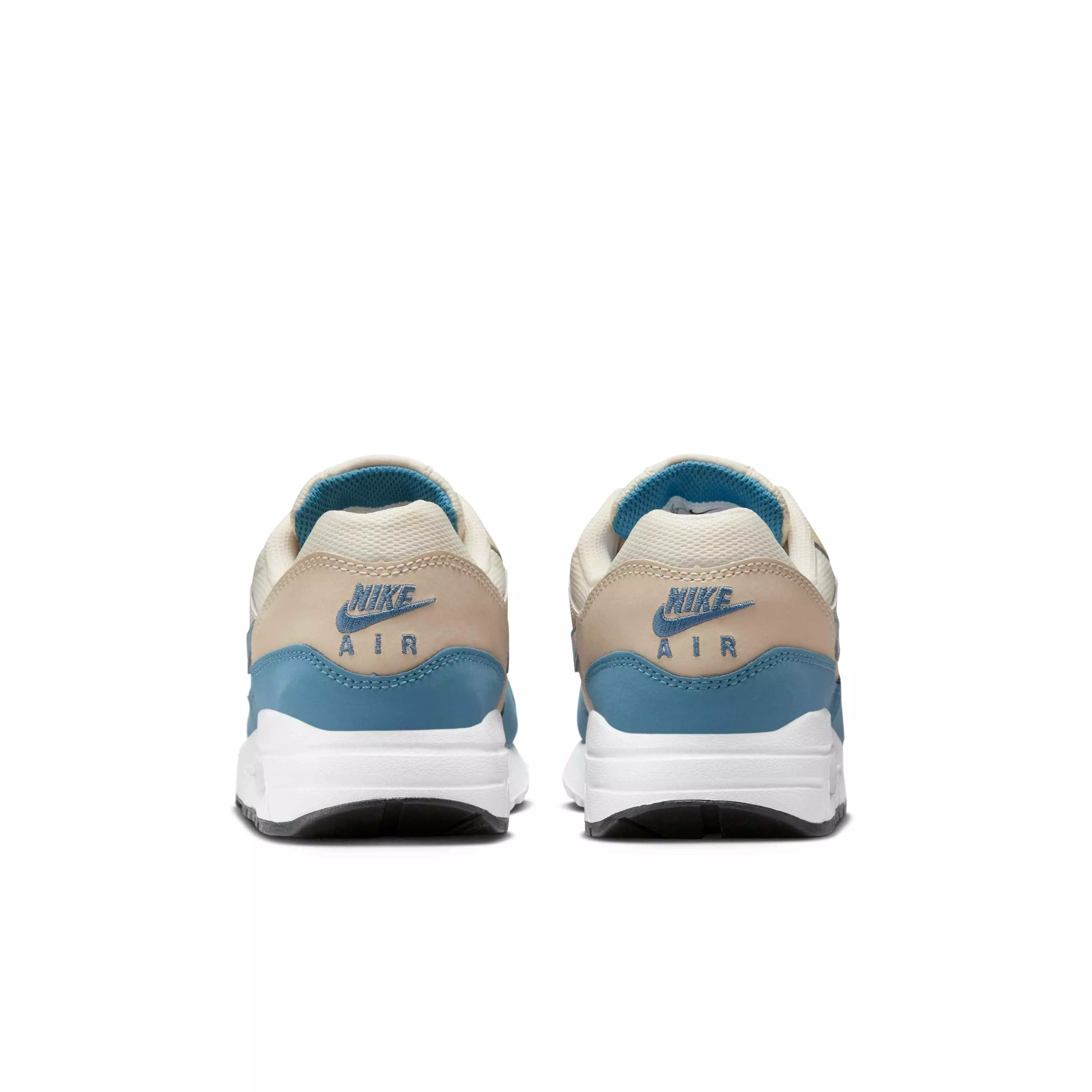 Nike Air Max 1 "Soft Pearl/Smokey Blue/Black/Light Khaki" Grade School Boys' Shoe - PEARL/BLUE/BLACK/LT KHAKI