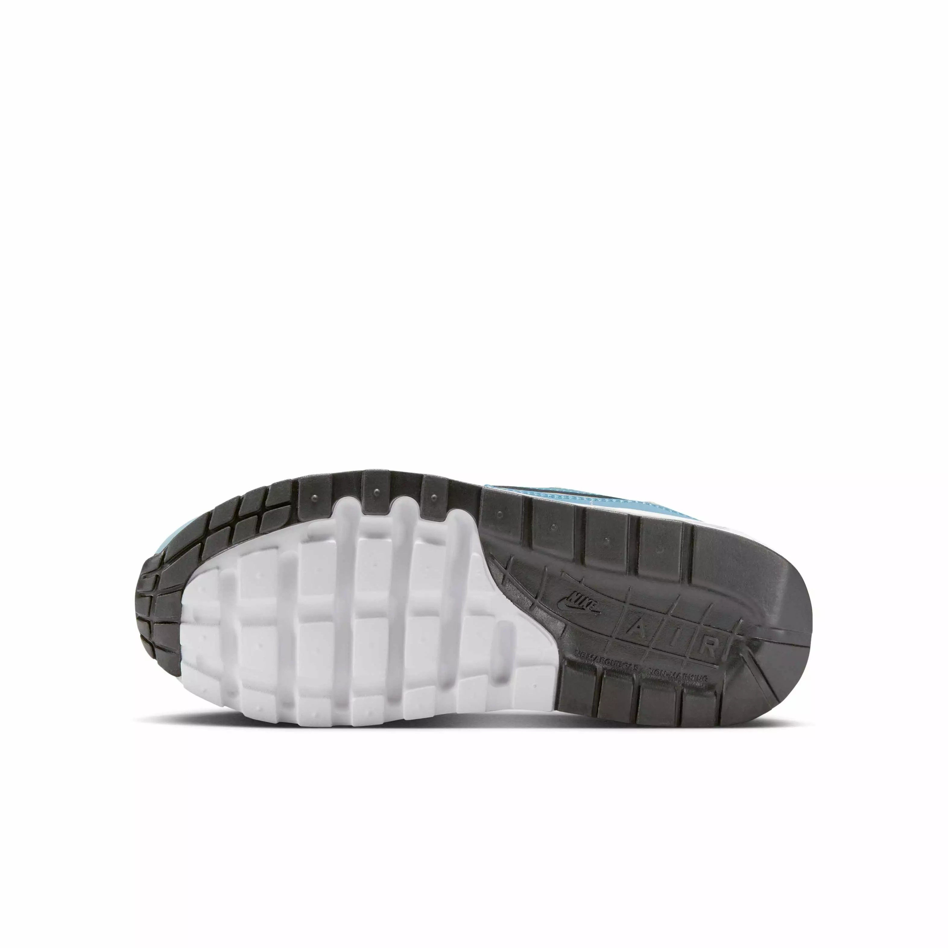 Nike Air Max 1 "Soft Pearl/Smokey Blue/Black/Light Khaki" Grade School Boys' Shoe - PEARL/BLUE/BLACK/LT KHAKI