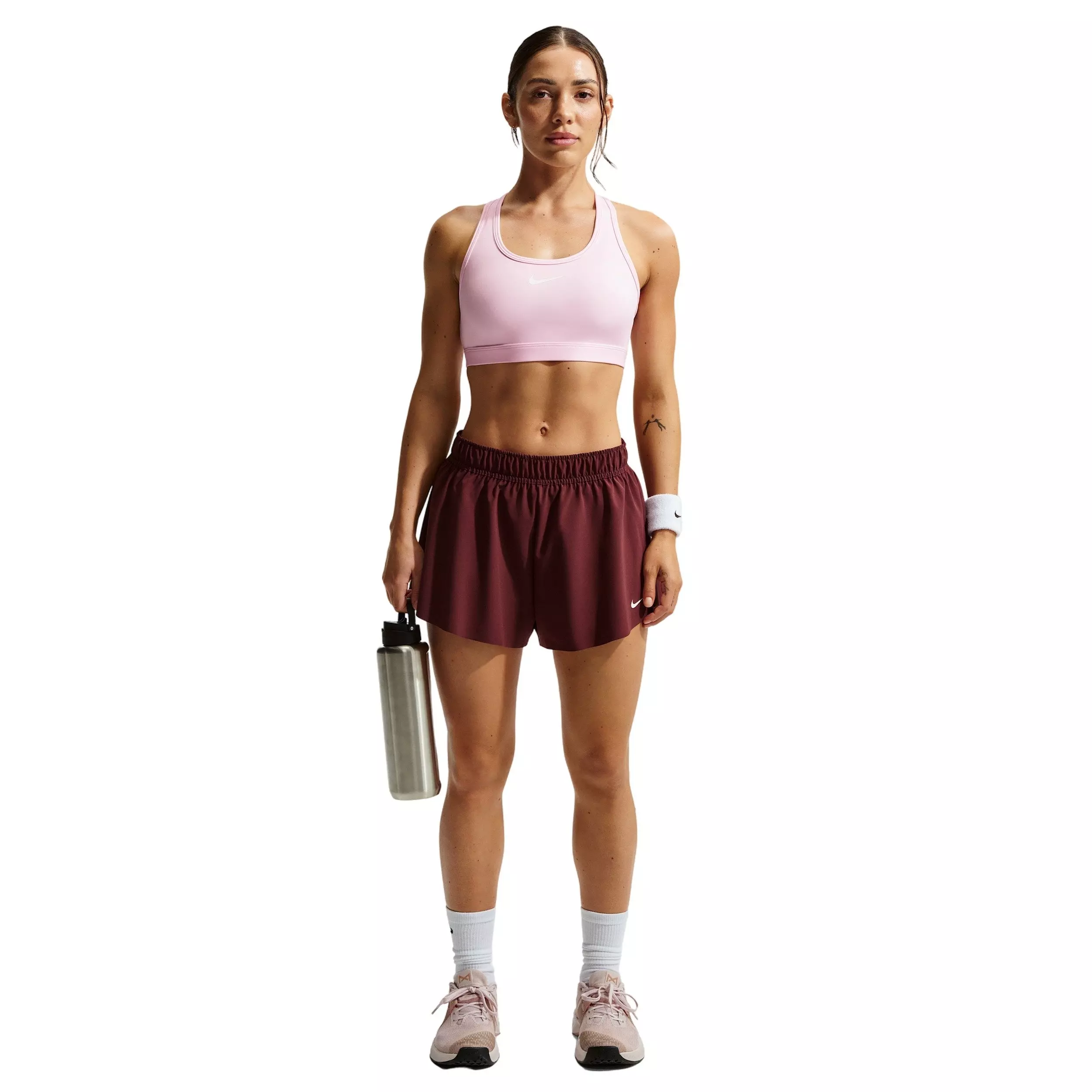 Nike Women's Swoosh Medium Support Padded Sports Bra - Pink - PINK