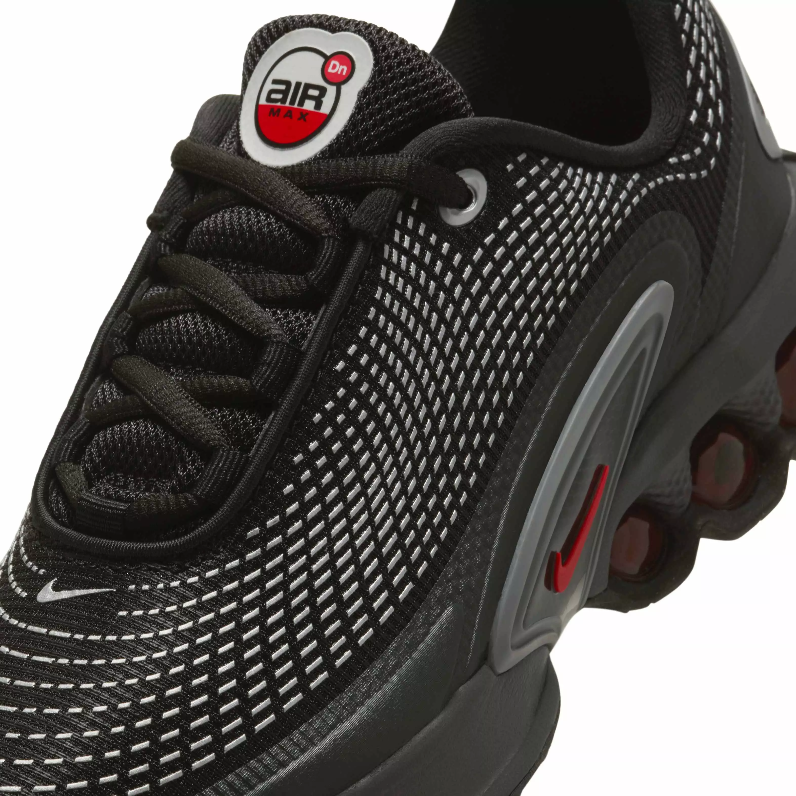Nike Air Max Dn "Black/Black/Metallic Silver/University Red" Grade School Boys' Shoe - BLACK/BLACK/SILVER/RED