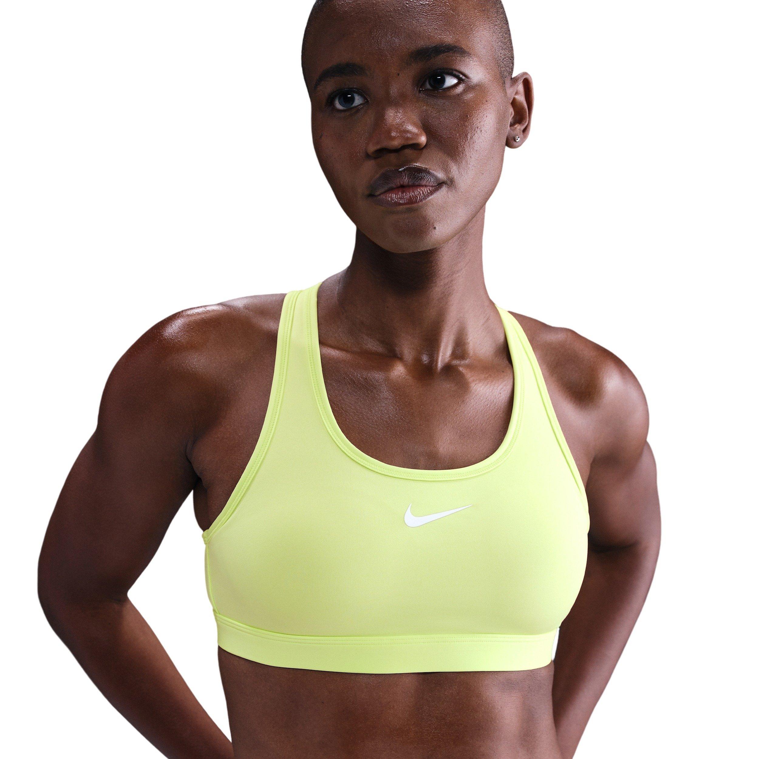 Nike Women's Swoosh Medium Support Padded Sports Bra - Yellow - YELLOW Thumbnail View 1