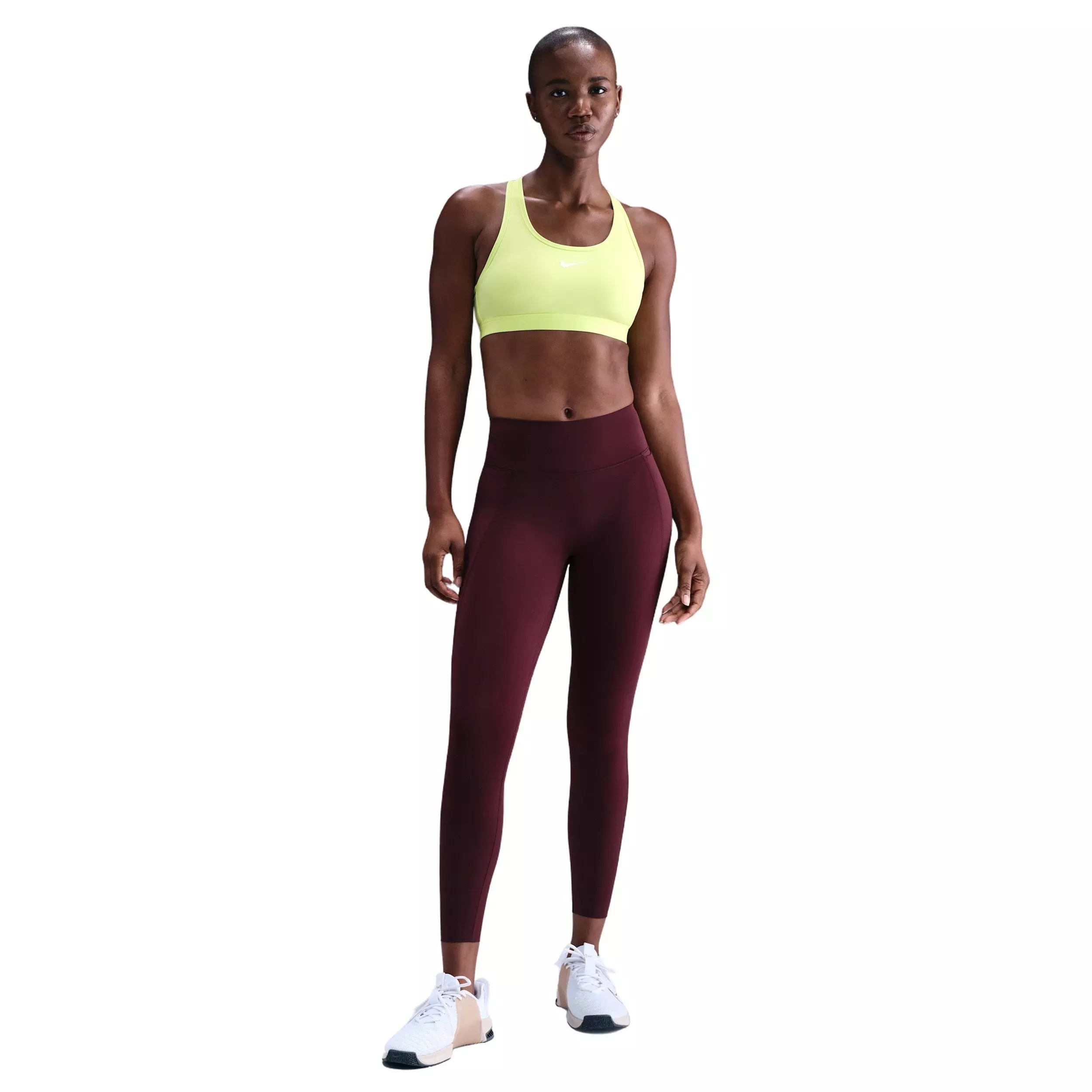 Nike Women's Swoosh Medium Support Padded Sports Bra -Yellow - YELLOW