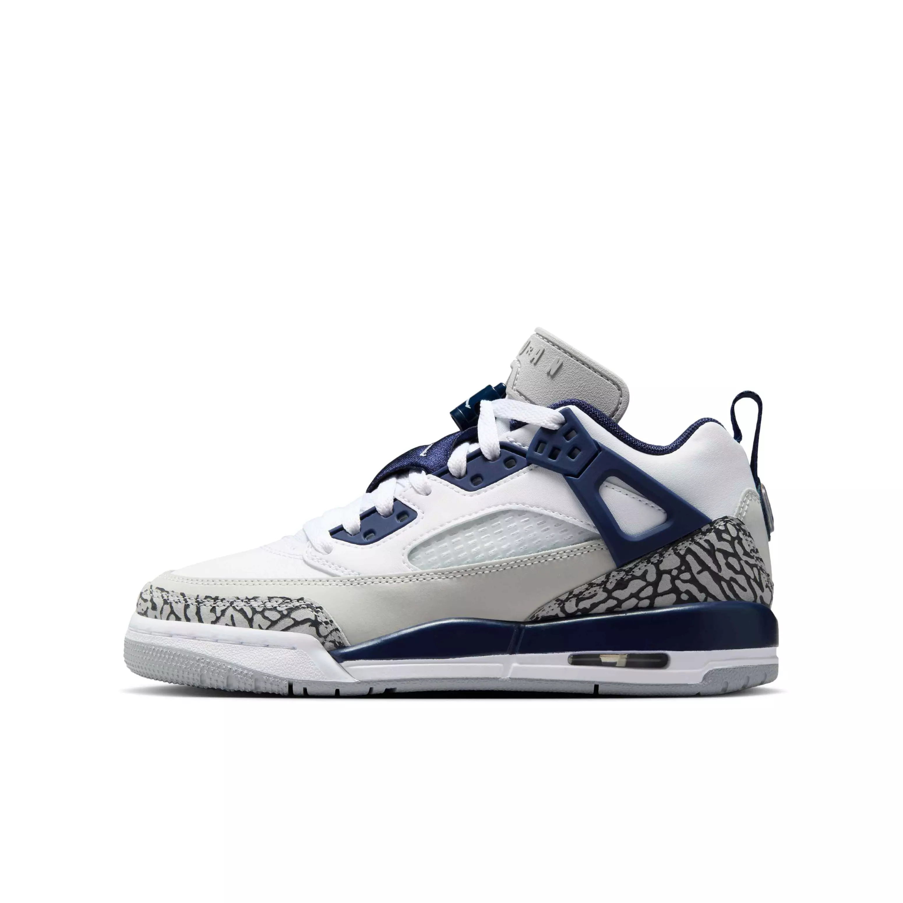 Jordan Spizike Low "White/Neutral Grey/Anthracite/Midnight Navy" Grade School Boys' Shoe - WHITE/GREY/ANTHRACITE/NAVY