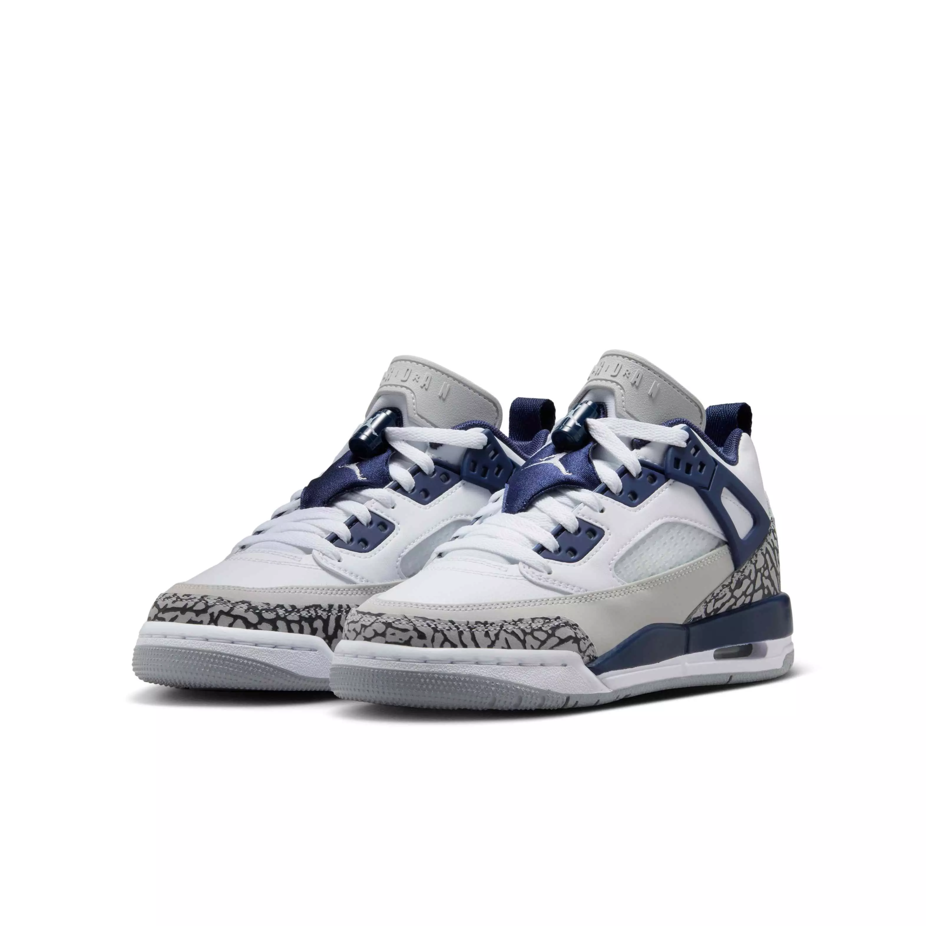 Jordan Spizike Low "White/Neutral Grey/Anthracite/Midnight Navy" Grade School Boys' Shoe - WHITE/GREY/ANTHRACITE/NAVY