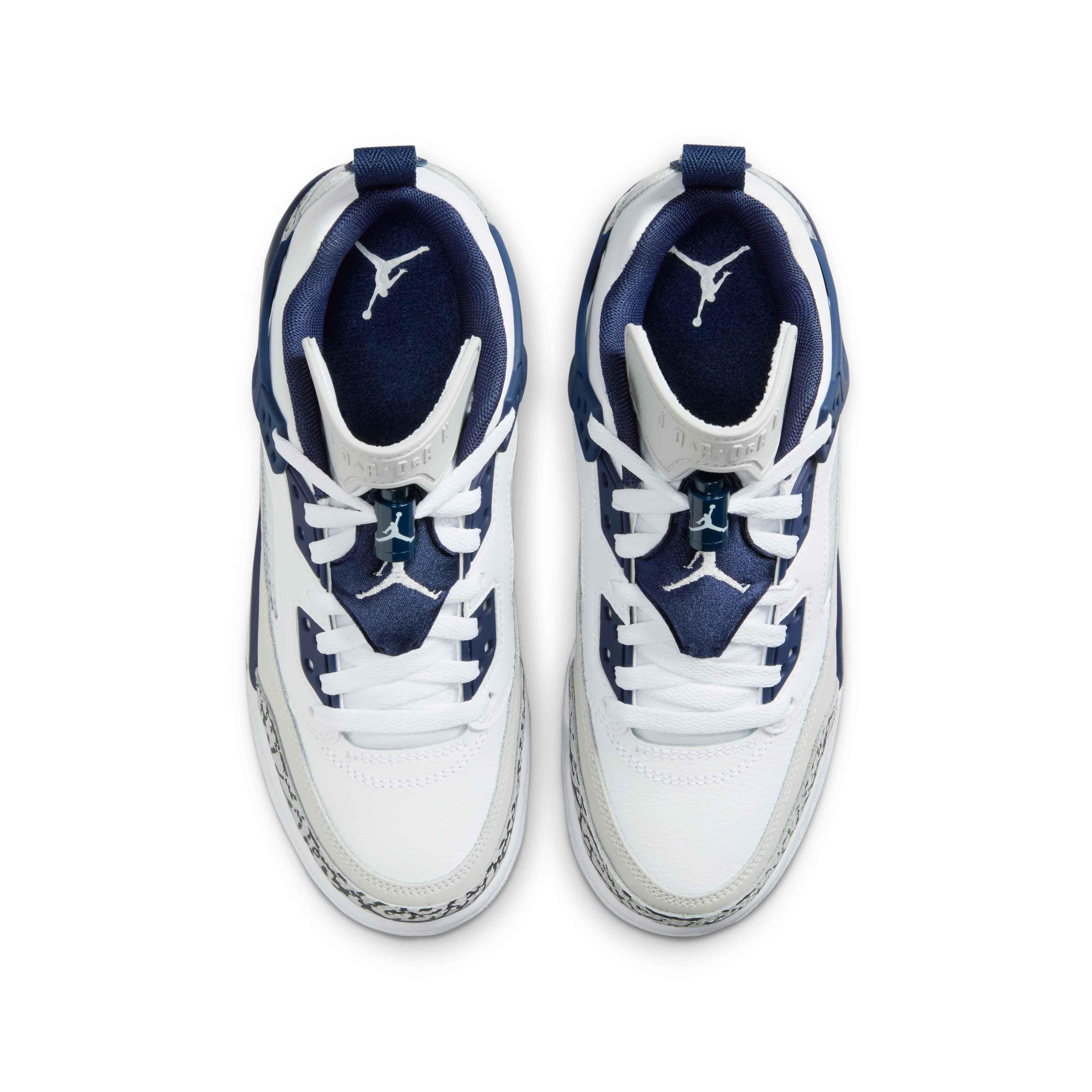 Jordan Spizike Low Grade School Boys'  "White/Neutral Grey/Anthracite/Midnight Navy" Shoe