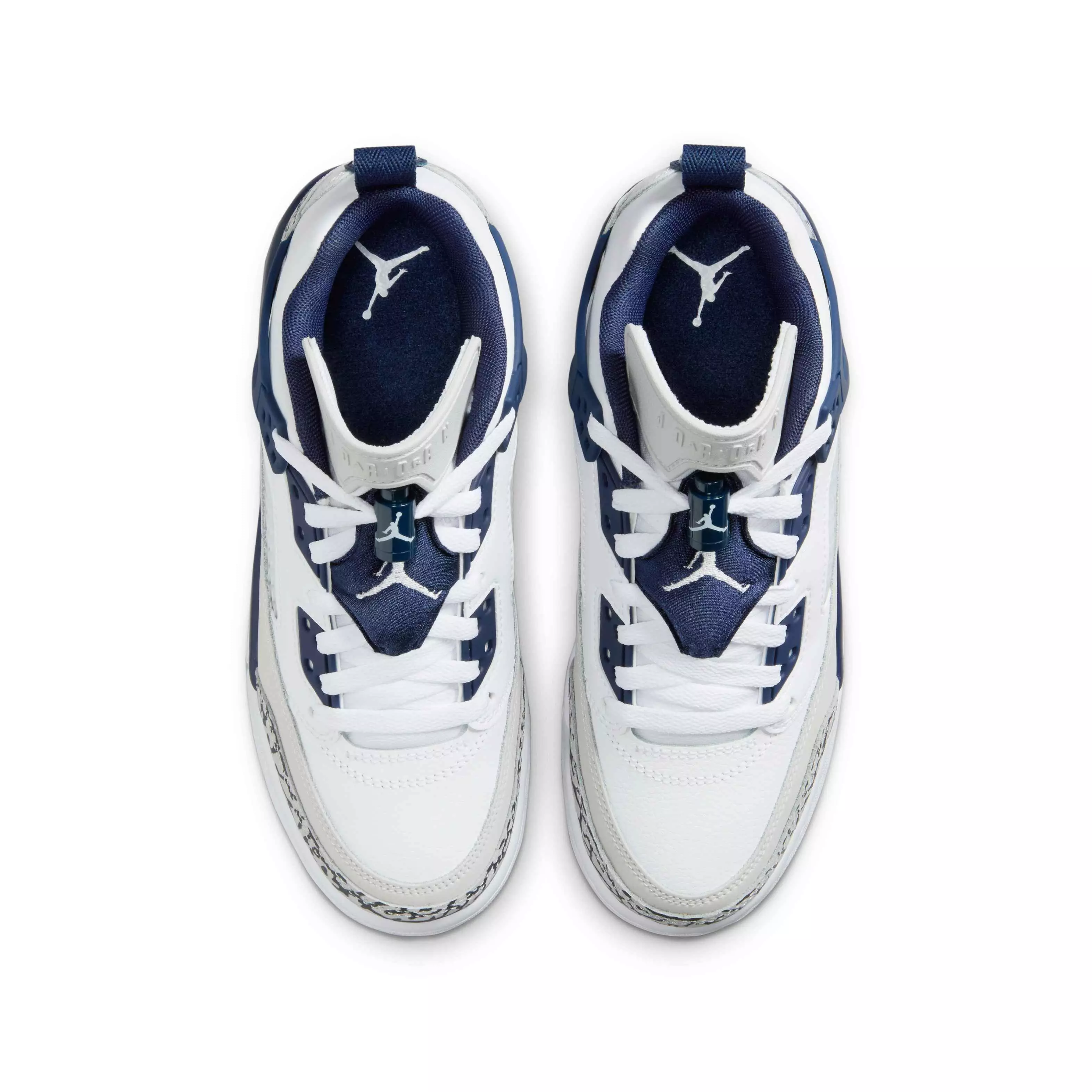 Jordan Spizike Low "White/Neutral Grey/Anthracite/Midnight Navy" Grade School Boys' Shoe - WHITE/GREY/ANTHRACITE/NAVY