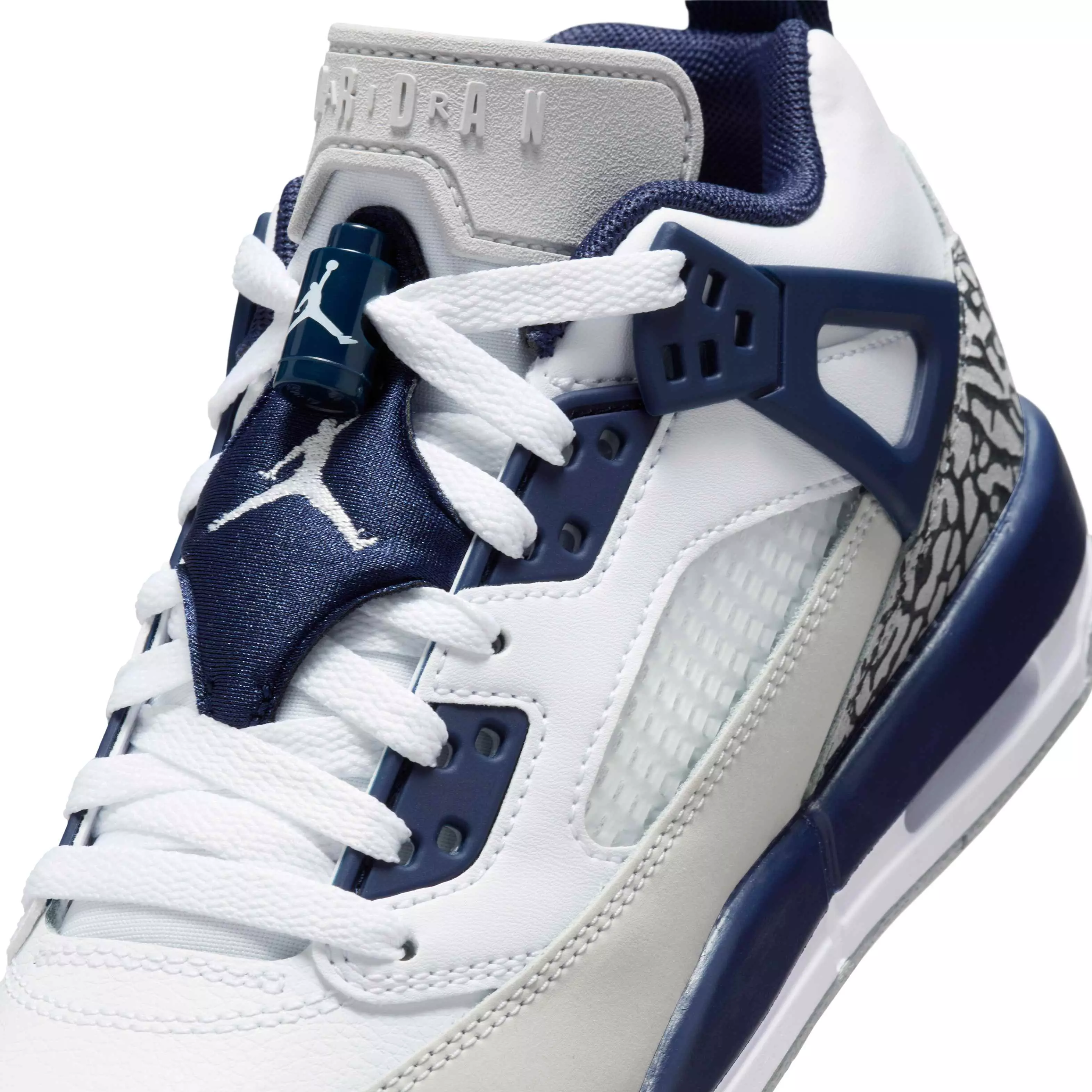 Jordan Spizike Low "White/Neutral Grey/Anthracite/Midnight Navy" Grade School Boys' Shoe - WHITE/GREY/ANTHRACITE/NAVY