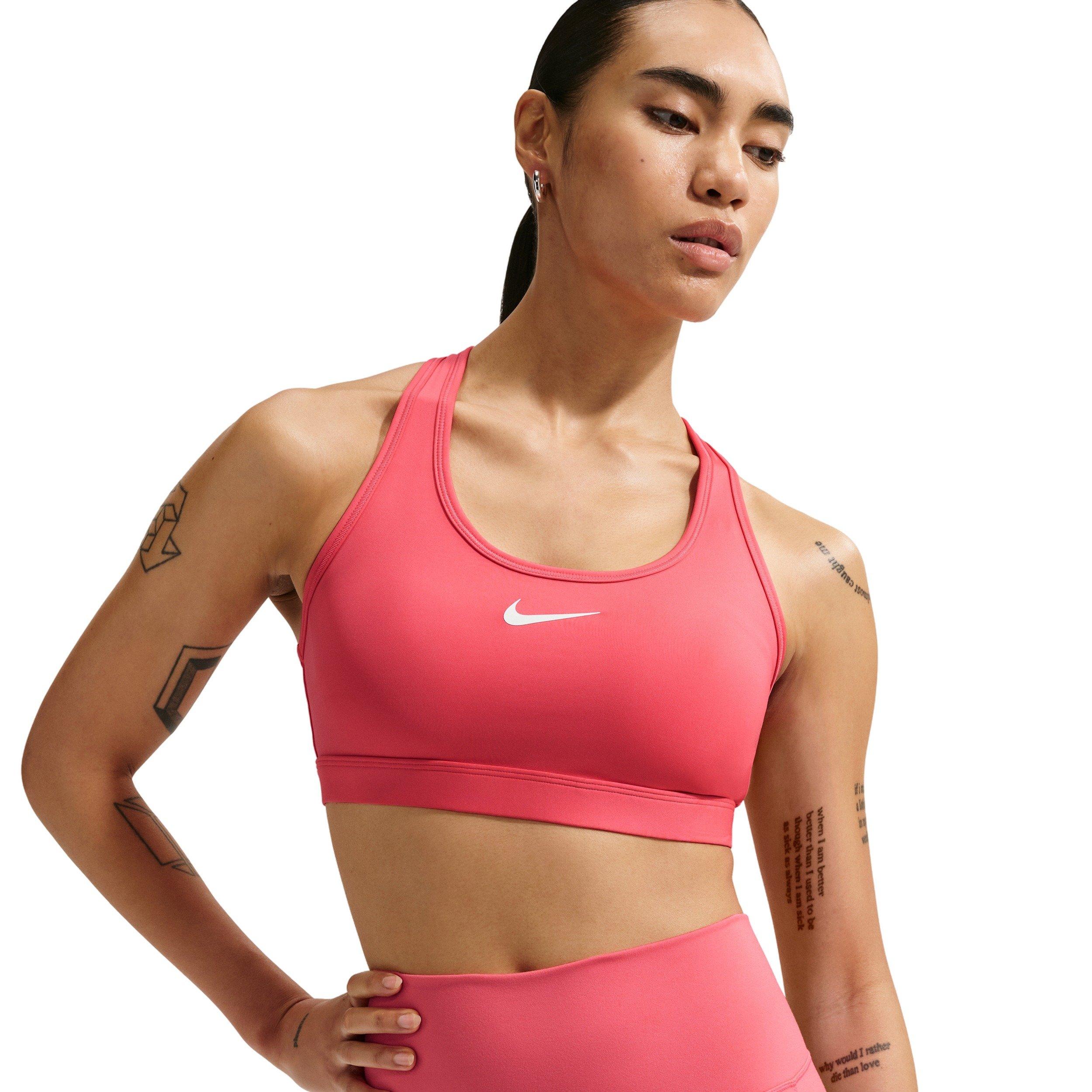 Nike Women's Swoosh Medium Support Padded Sports Bra - Coral - CORAL Thumbnail View 1