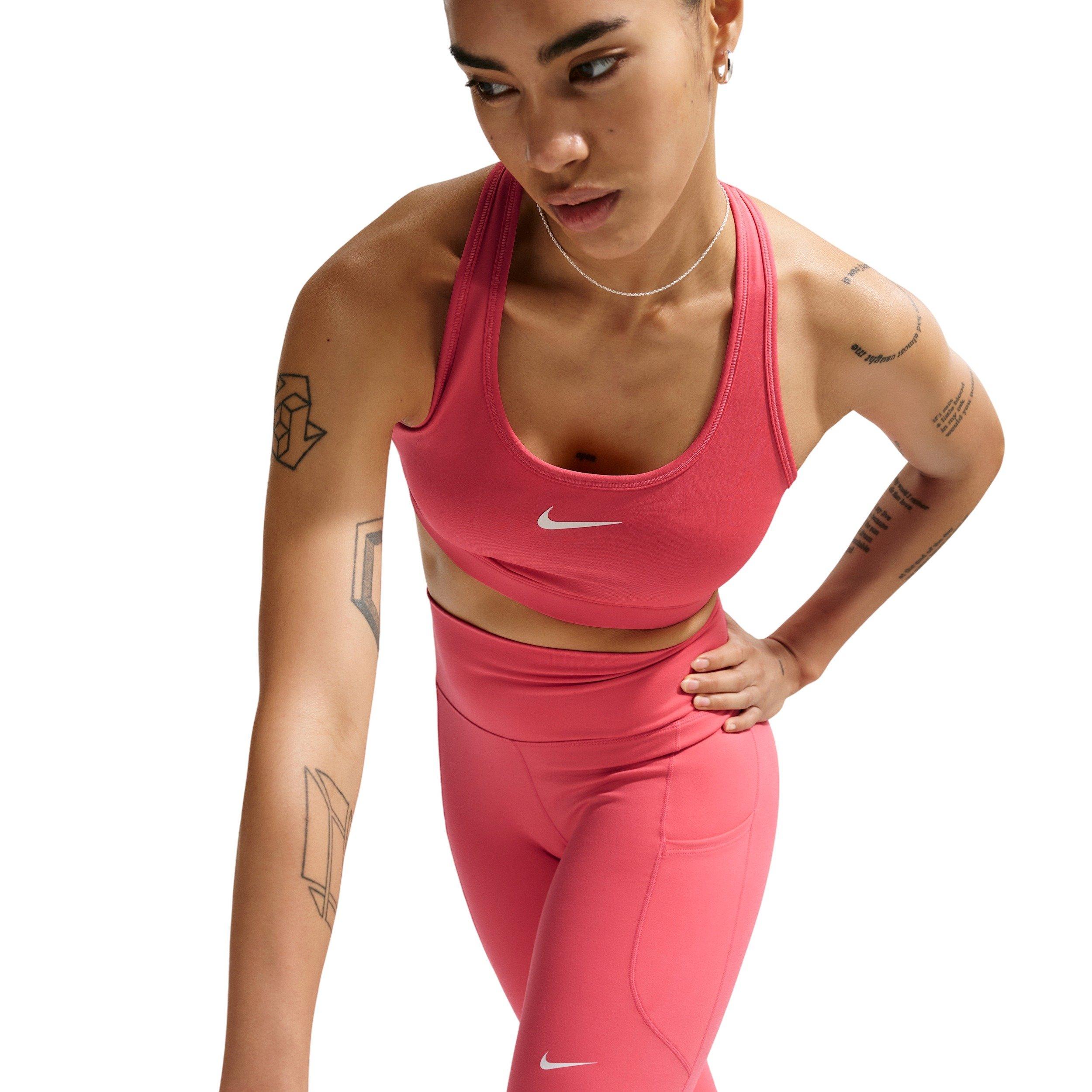 Nike Women's Swoosh Medium Support Padded Sports Bra -Coral - CORAL Thumbnail View 3