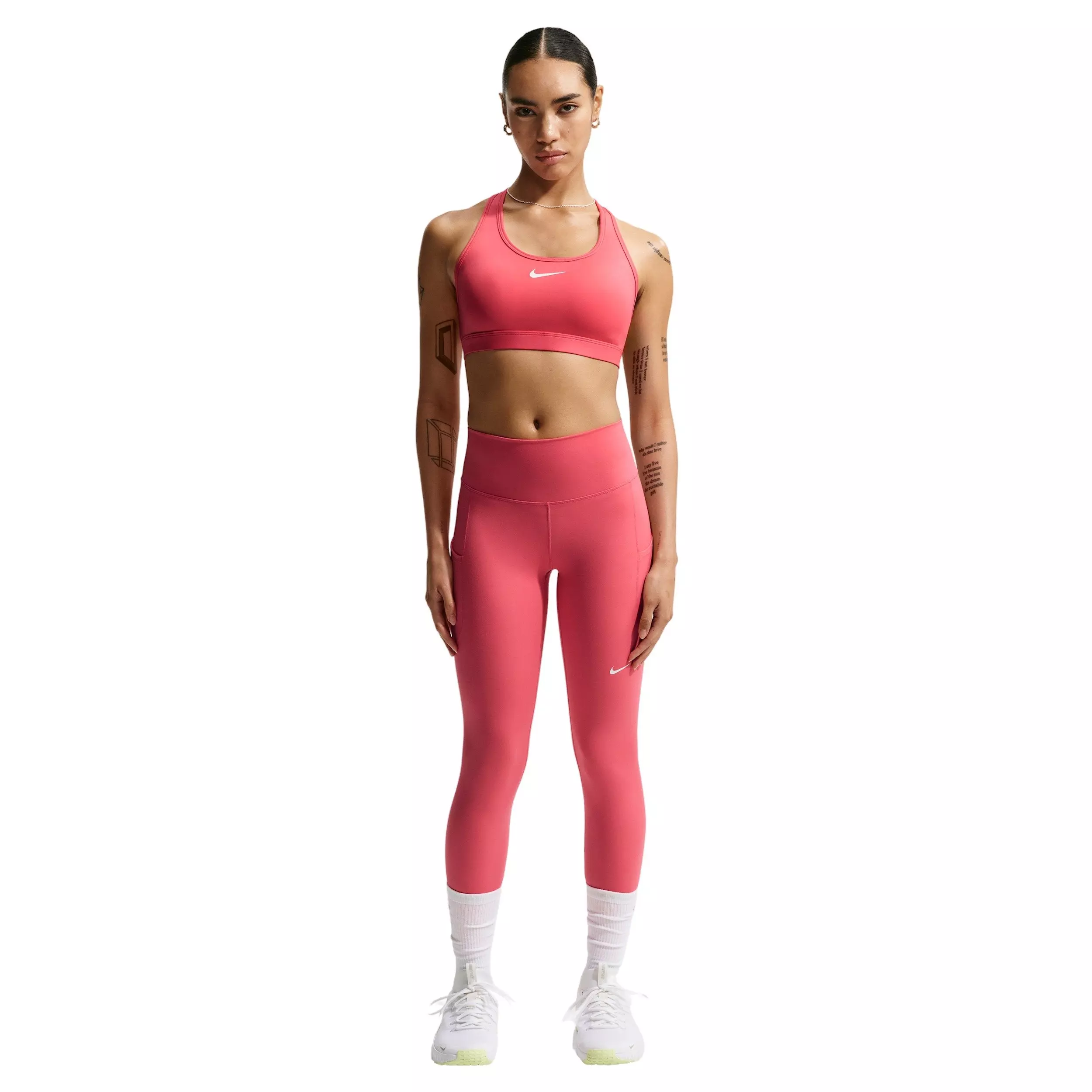 Nike Women's Swoosh Medium Support Padded Sports Bra - Sea Coral - SEA CORAL