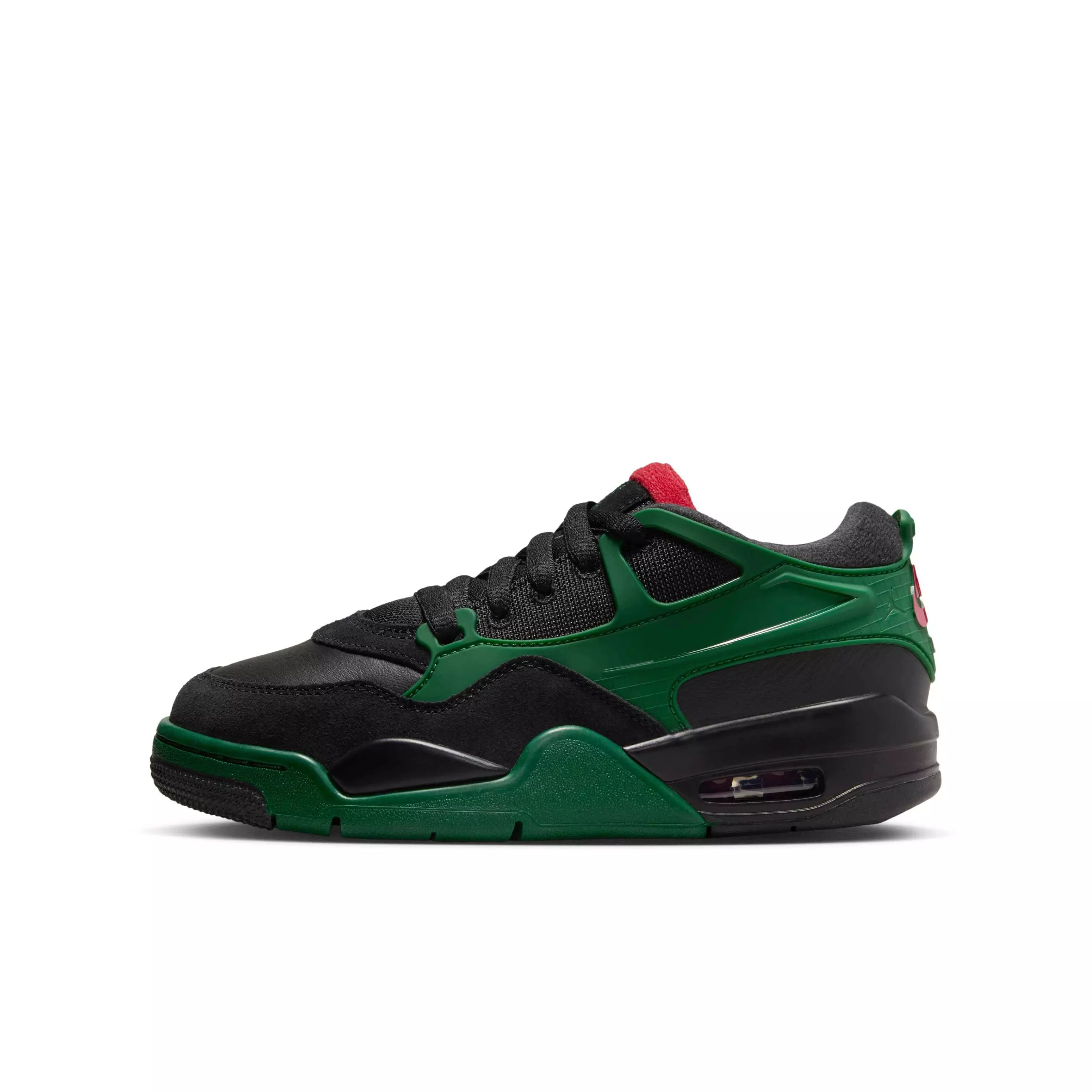 Jordan 4 RM "Black/Gorge Green/Varsity Red" Grade School Boys' Shoe - BLACK/GREEN/RED