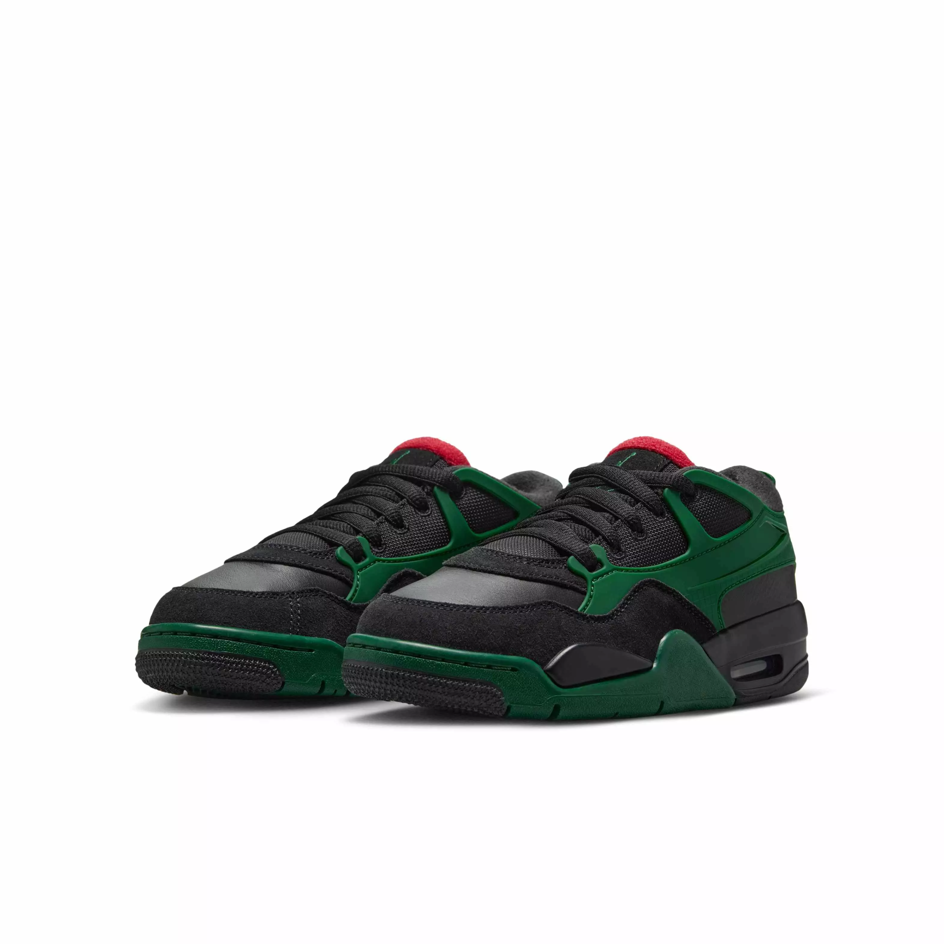 Jordan 4 RM "Black/Gorge Green/Varsity Red" Grade School Boys' Shoe - BLACK/GREEN/RED