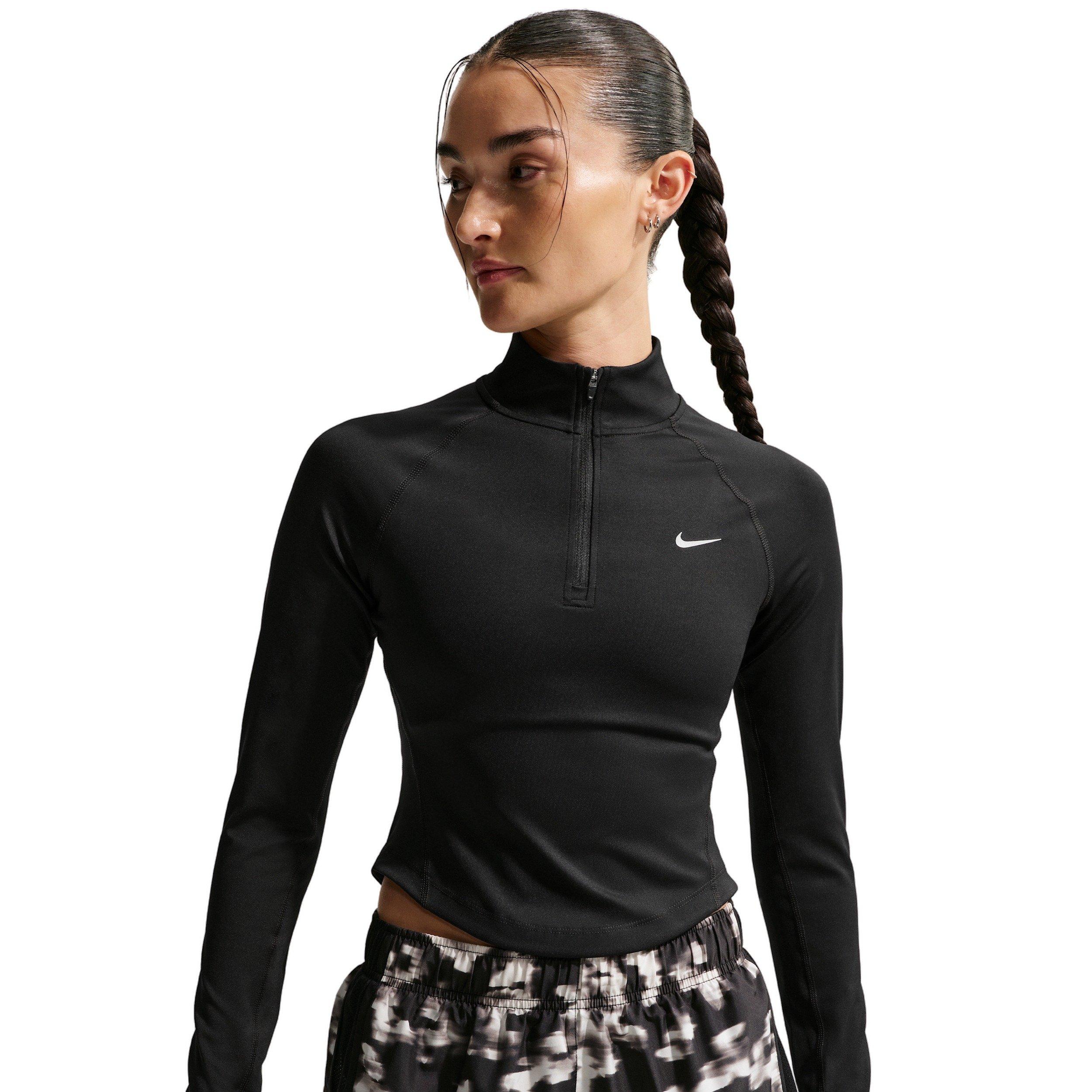 Nike Women's Tempo Dri-FIT Fitted 1/2-Zip Running Top - Black - BLACK Thumbnail View 1