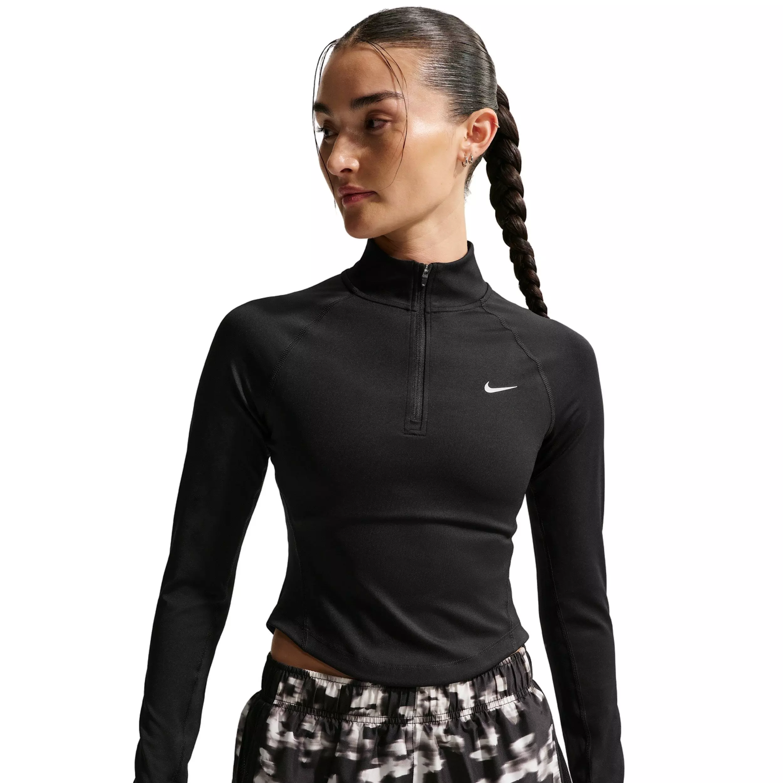 Nike Women's Tempo Dri-FIT Fitted 1/2-Zip Running Top - Black - BLACK